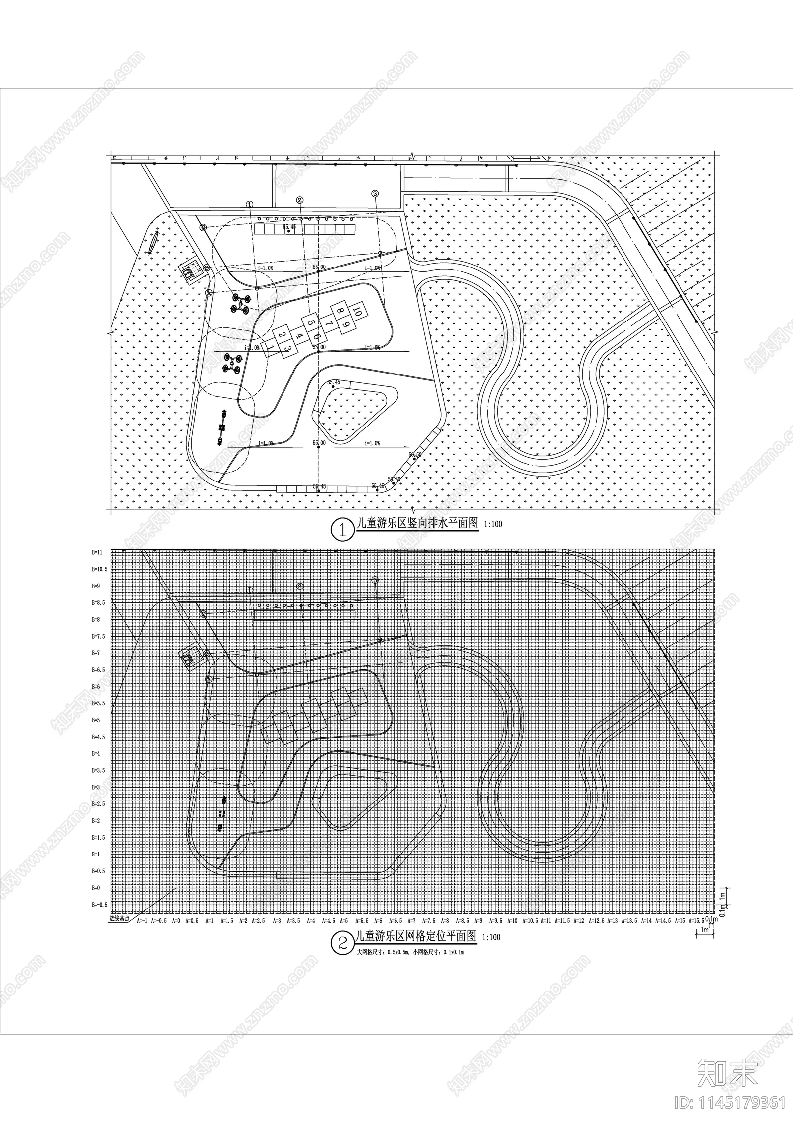 儿童游乐区景观详图cad施工图下载【ID:1145179361】