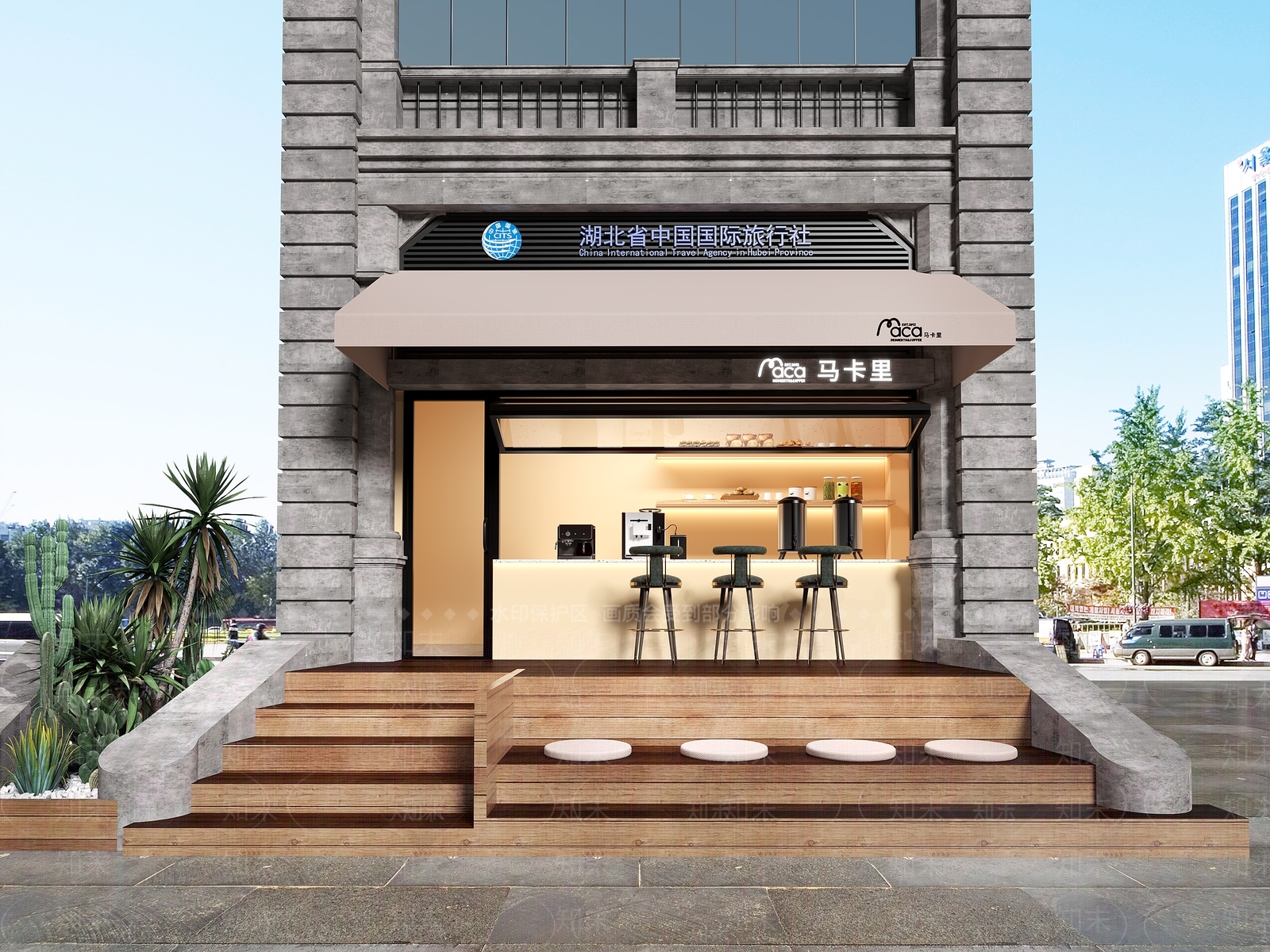 咖啡店门头3D模型下载【ID:1145181086】