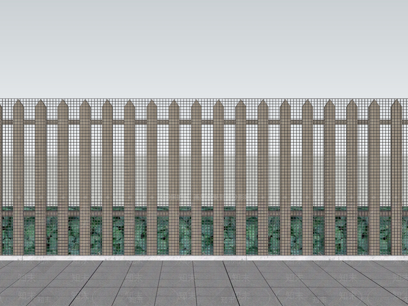 现代铁丝镂空栅栏SU模型下载【ID:1145181539】