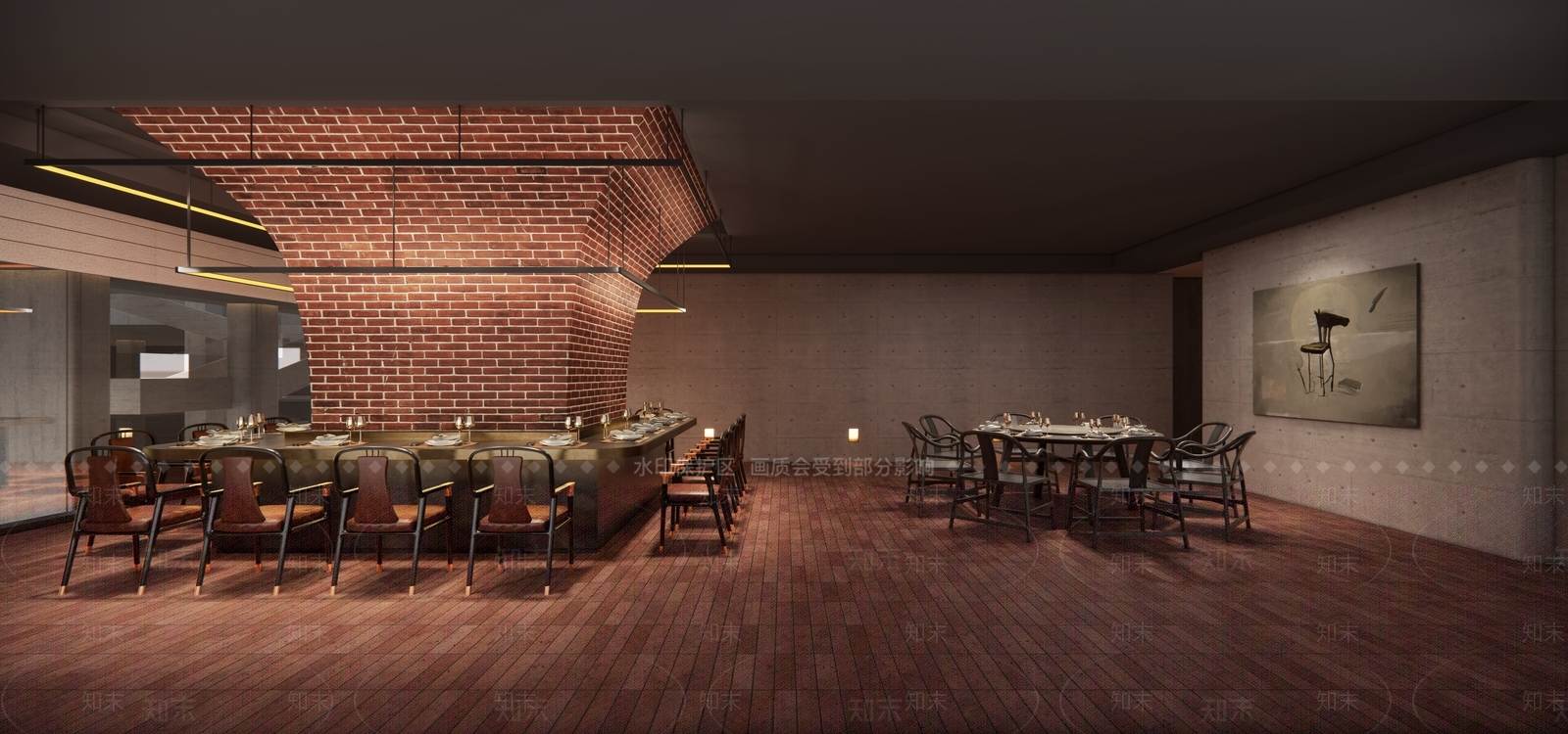 现代西餐厅SU模型下载【ID:1145183546】