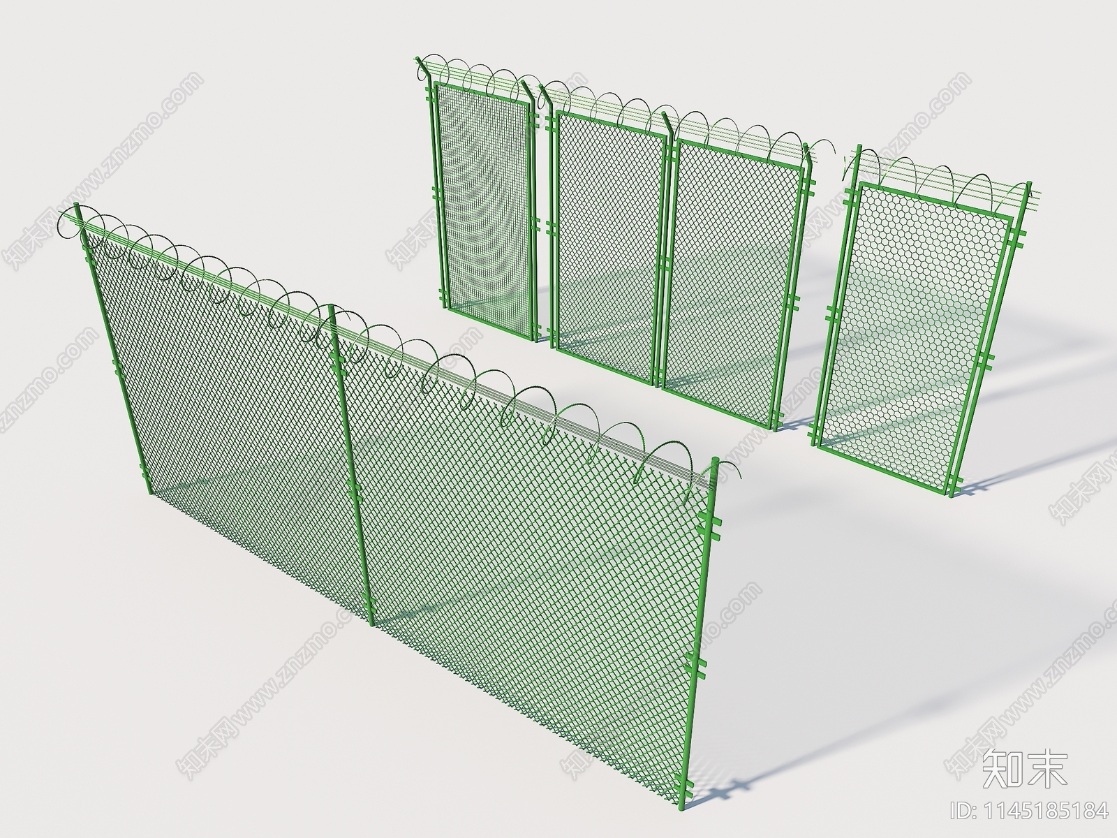 现代铁丝围栏护栏SU模型下载【ID:1145185184】