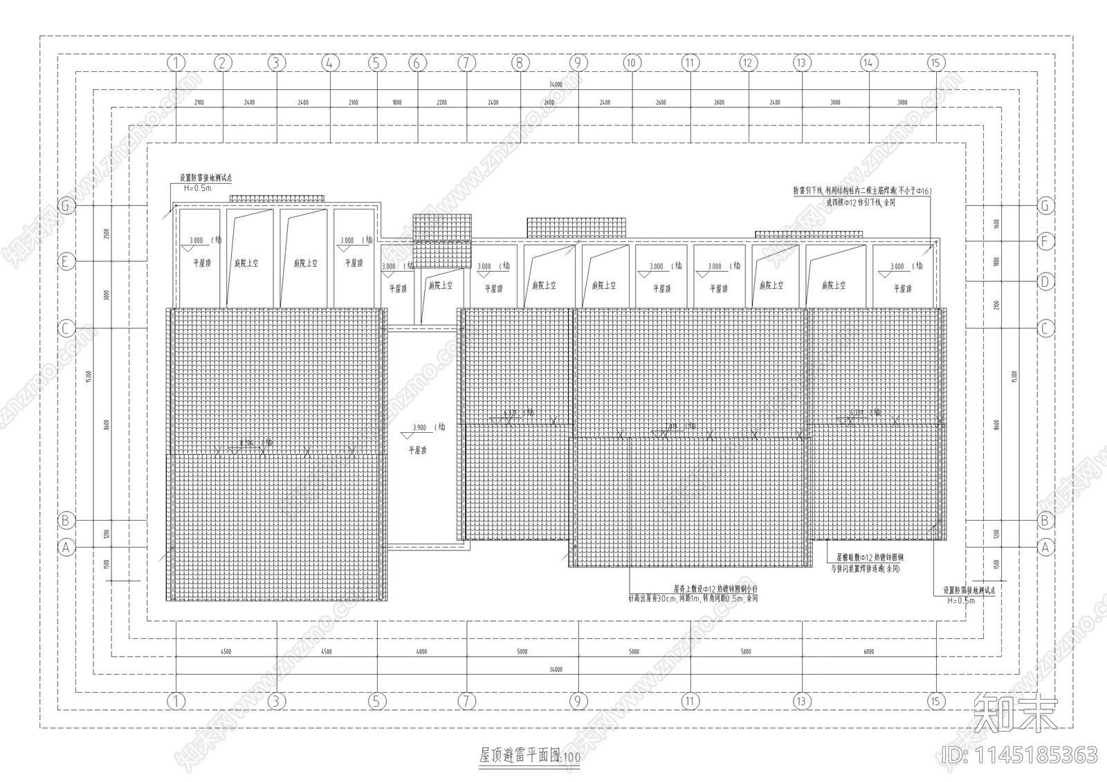 仿古中式街区建筑电气设计施工图施工图下载【ID:1145185363】