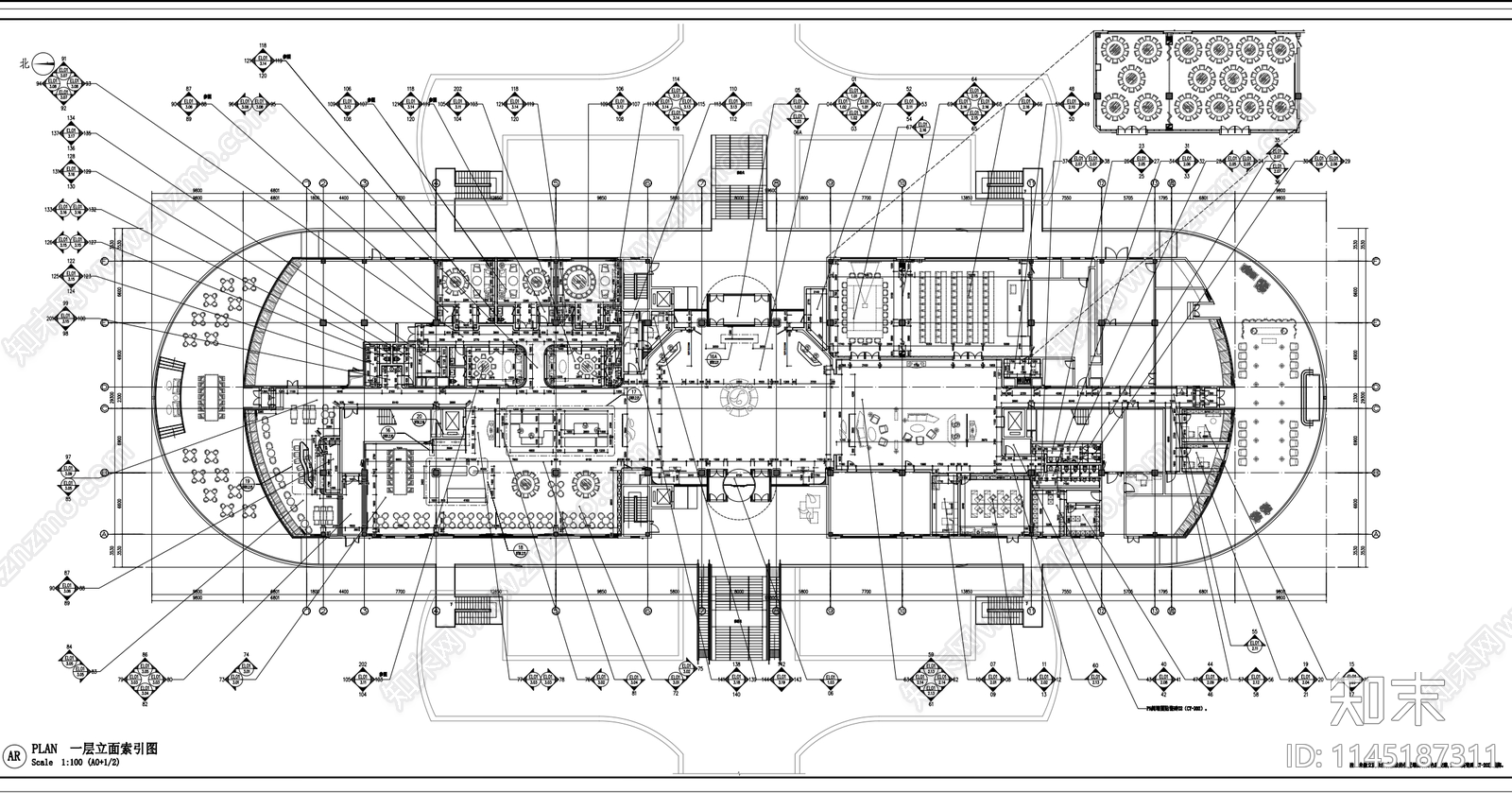 3000㎡主题酒店餐厅详图施工图施工图下载【ID:1145187311】