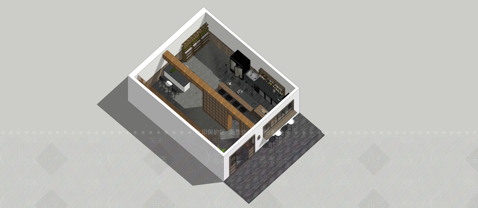 现代酒吧SU模型下载【ID:1145187832】