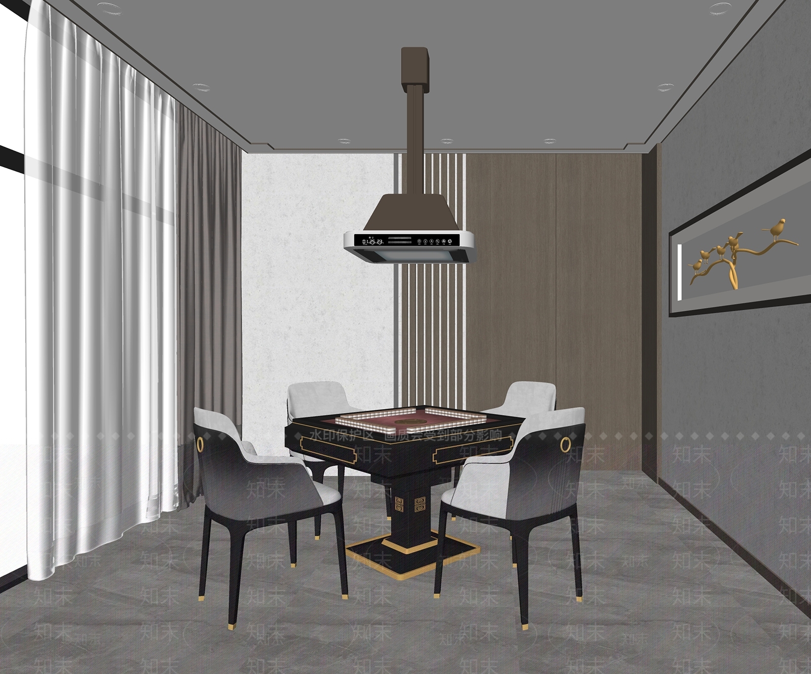 现代棋牌室SU模型下载【ID:1145189377】