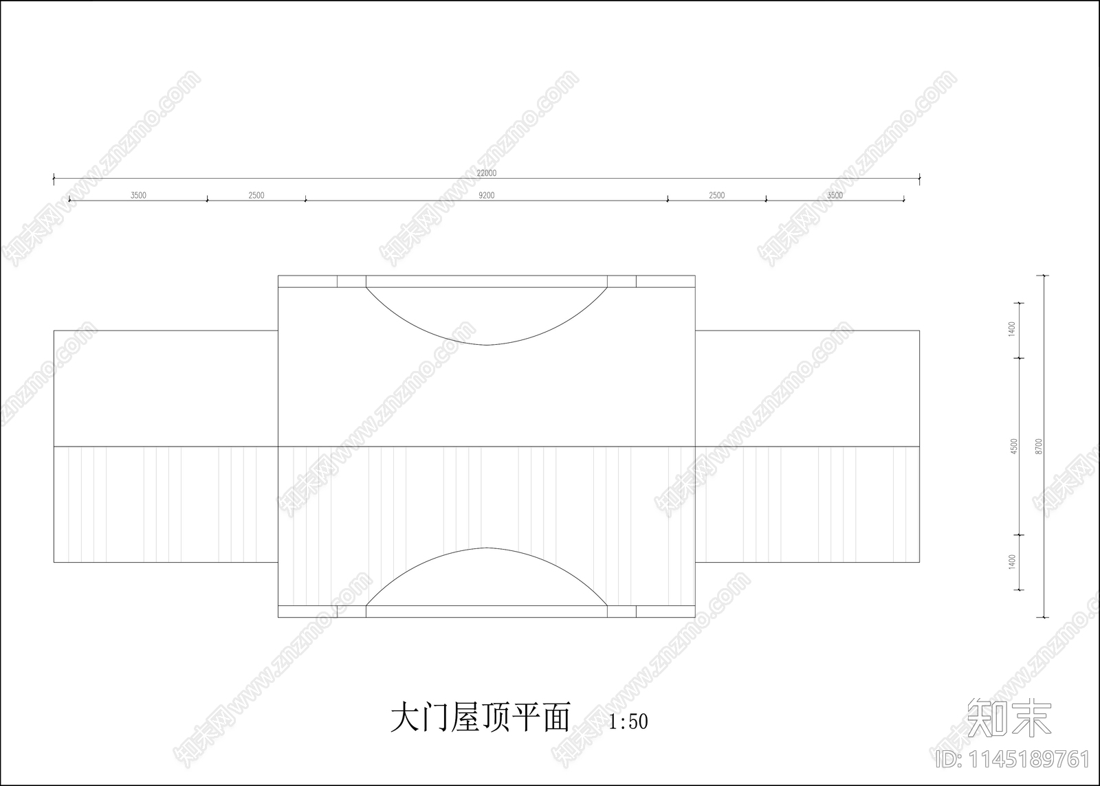 大门图纸cad施工图下载【ID:1145189761】