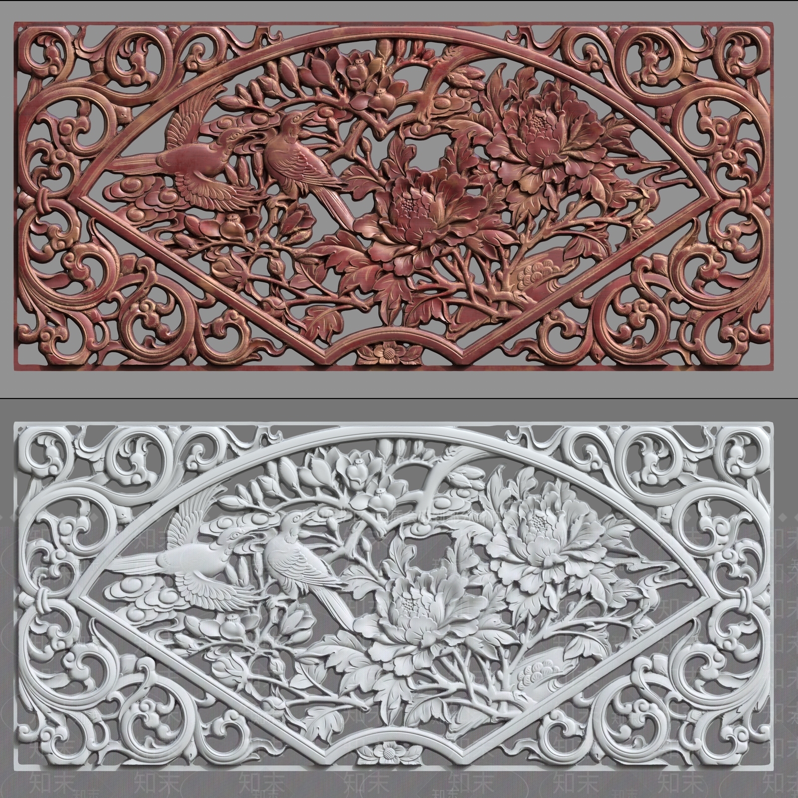 中式浮雕3D模型下载【ID:1145195281】