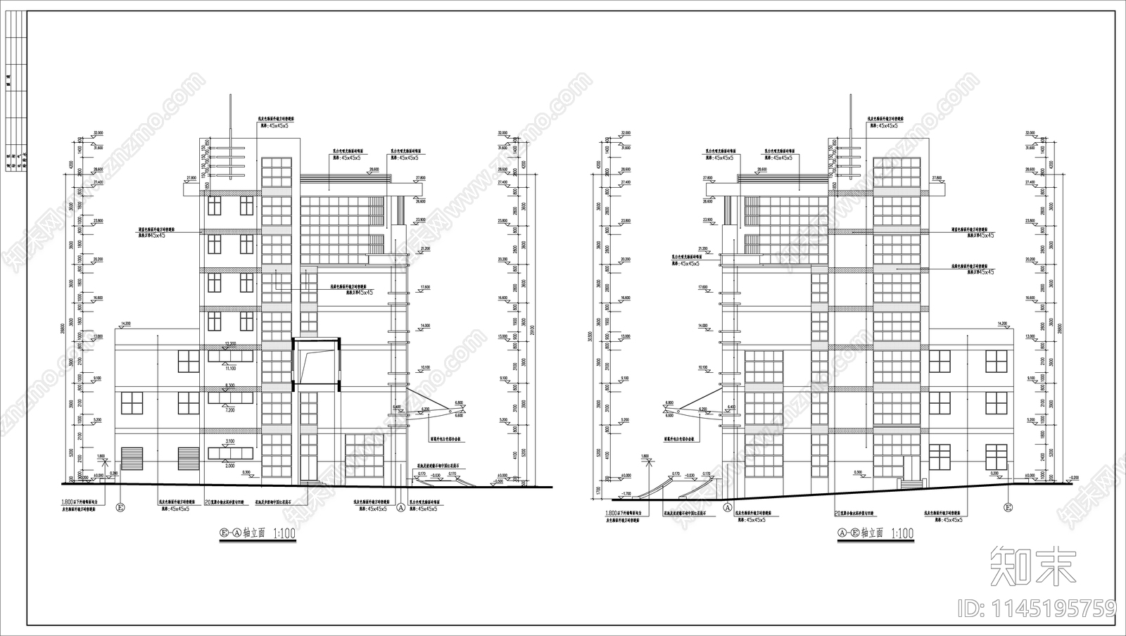 办公楼建筑详图cad施工图下载【ID:1145195759】