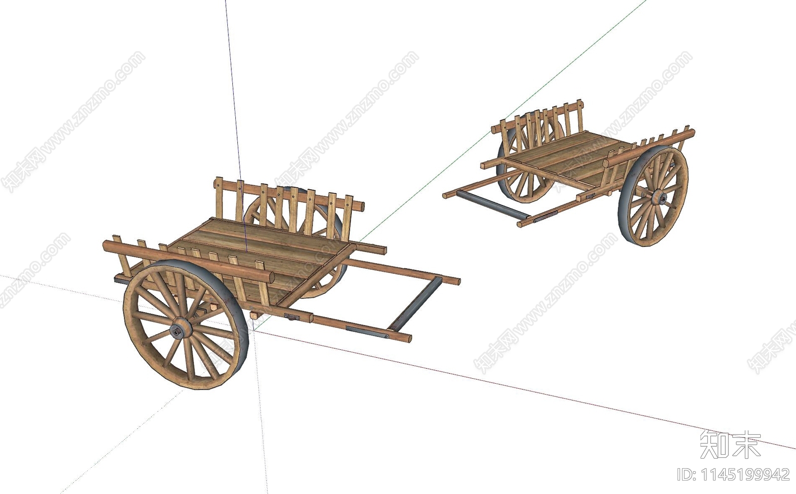 老旧木马车SU模型下载【ID:1145199942】