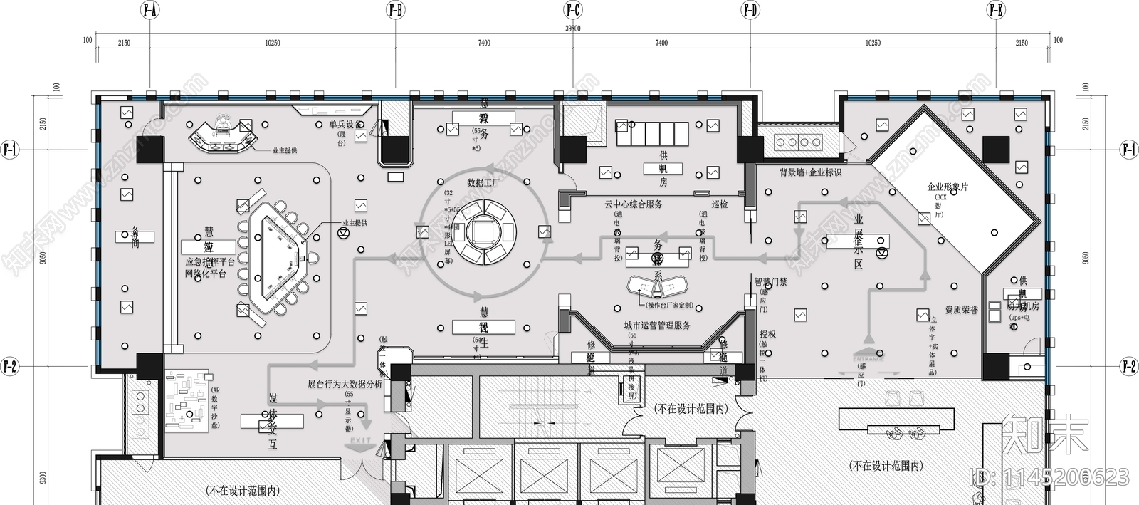 科技展厅平面布置图施工图下载【ID:1145200623】