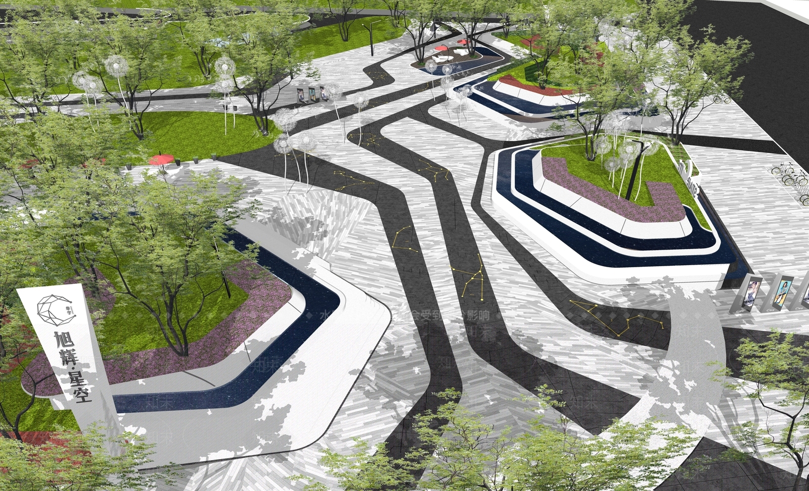 现代商业街入口景观SU模型下载【ID:1145201300】