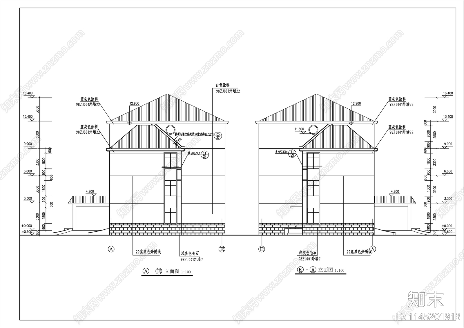 欧式多层办公楼cad施工图下载【ID:1145201913】