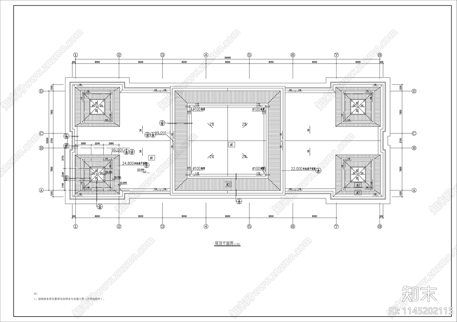 六层欧式办公楼cad施工图下载【ID:1145202115】