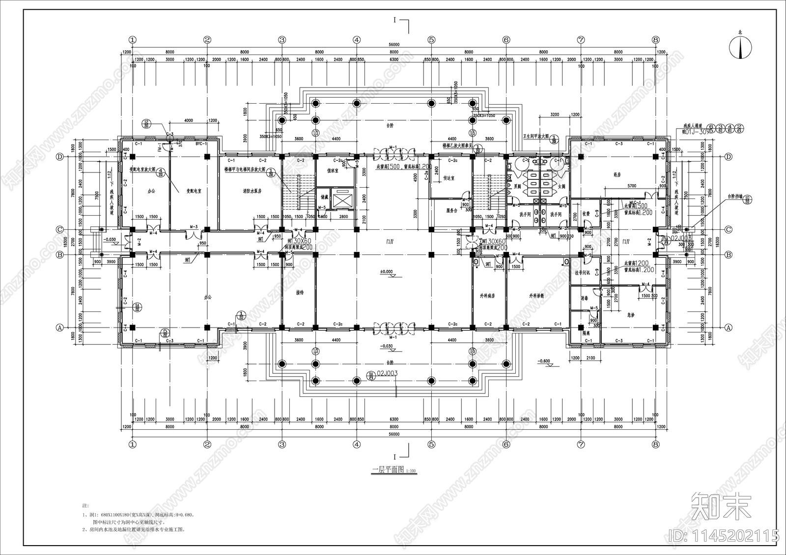 六层欧式办公楼cad施工图下载【ID:1145202115】