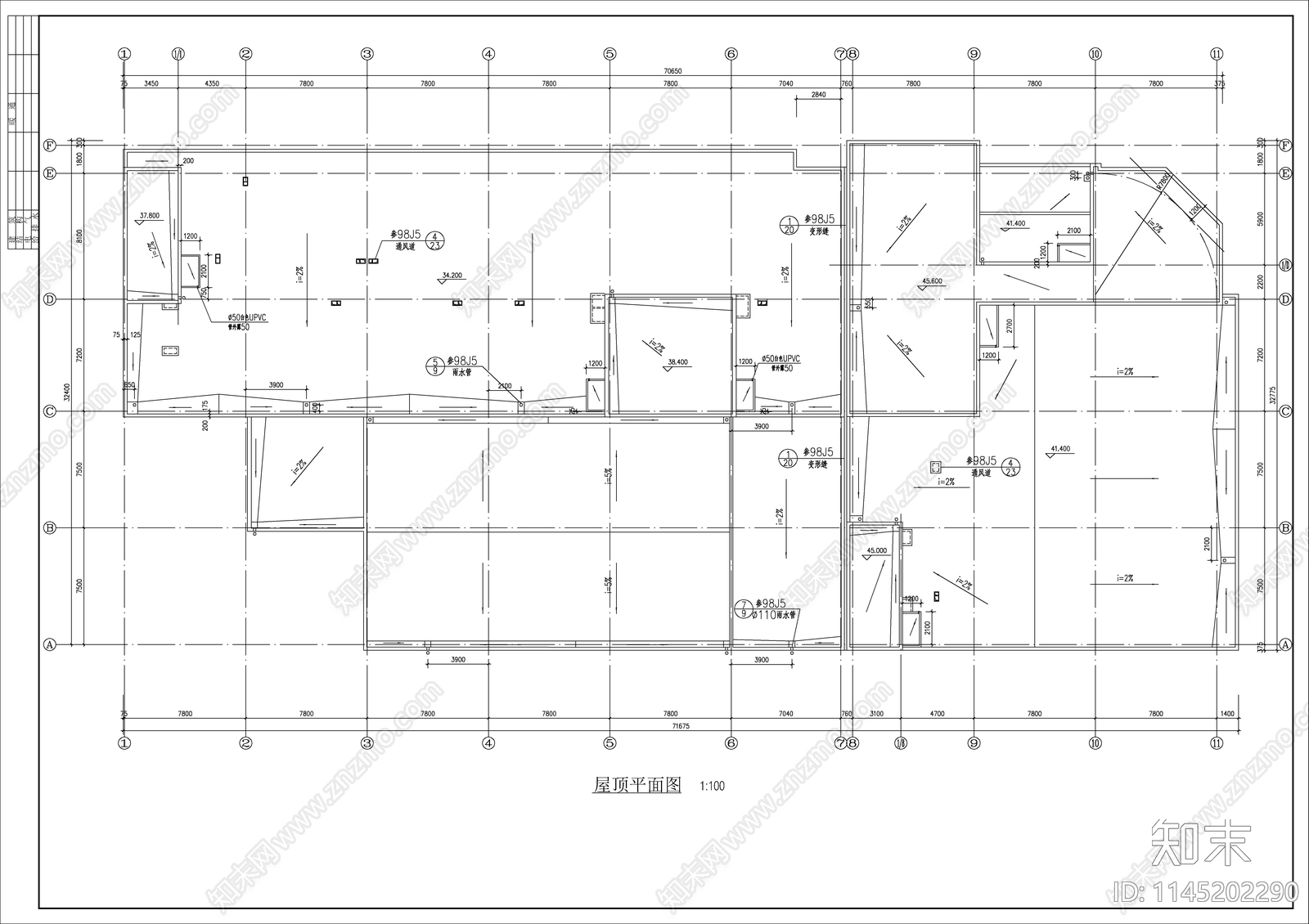 11层办公楼建筑cad施工图下载【ID:1145202290】