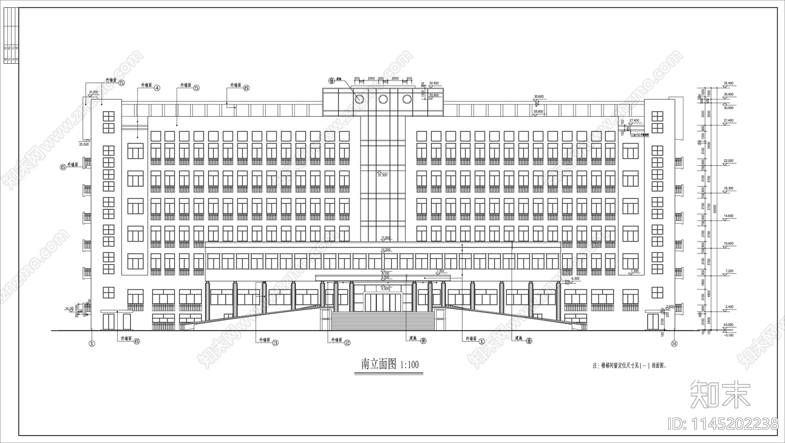 培训机构办公楼cad施工图下载【ID:1145202238】