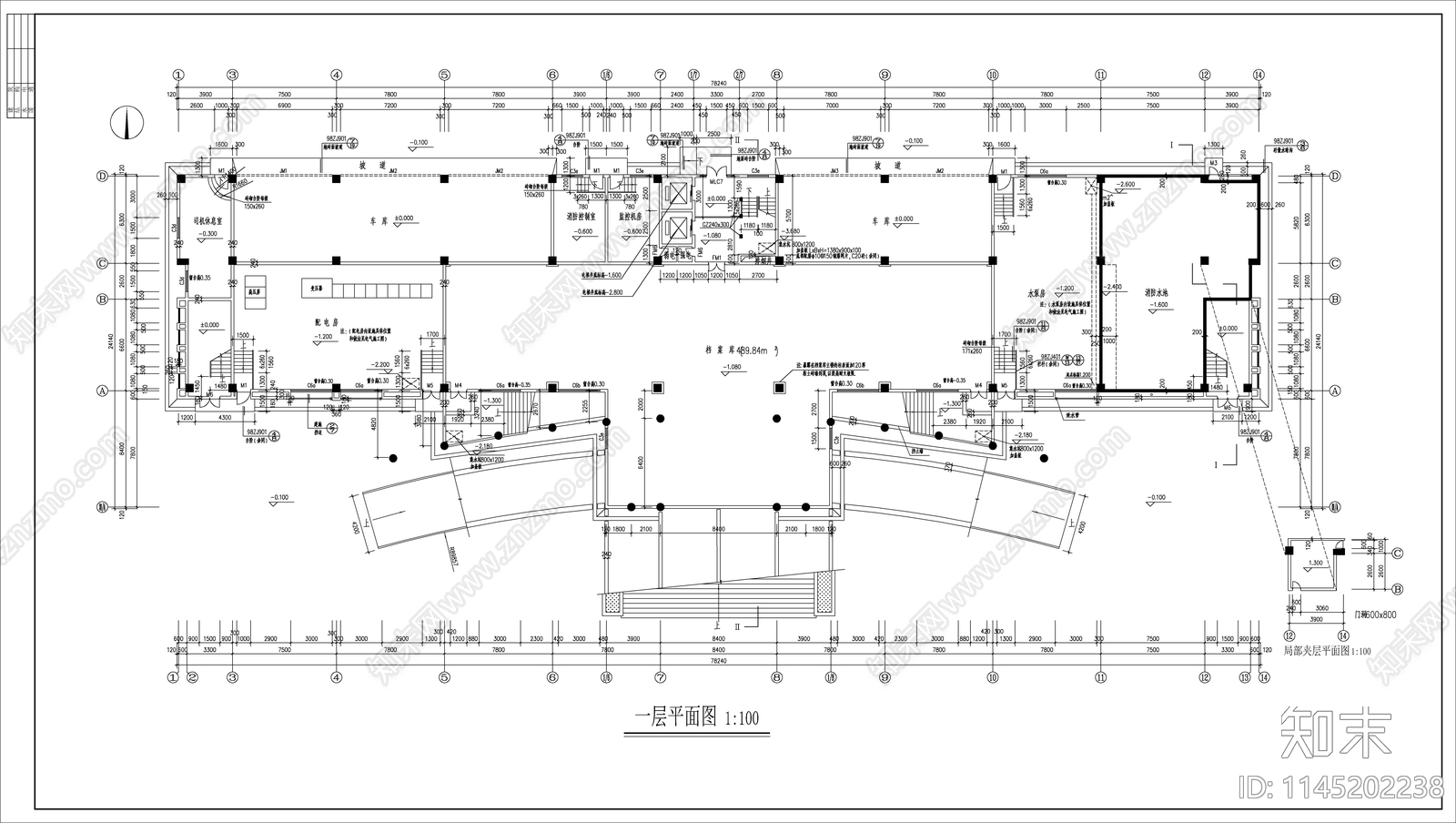 培训机构办公楼cad施工图下载【ID:1145202238】