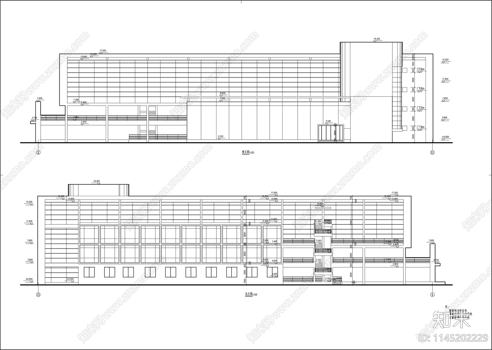 四层厂区办公楼cad施工图下载【ID:1145202229】