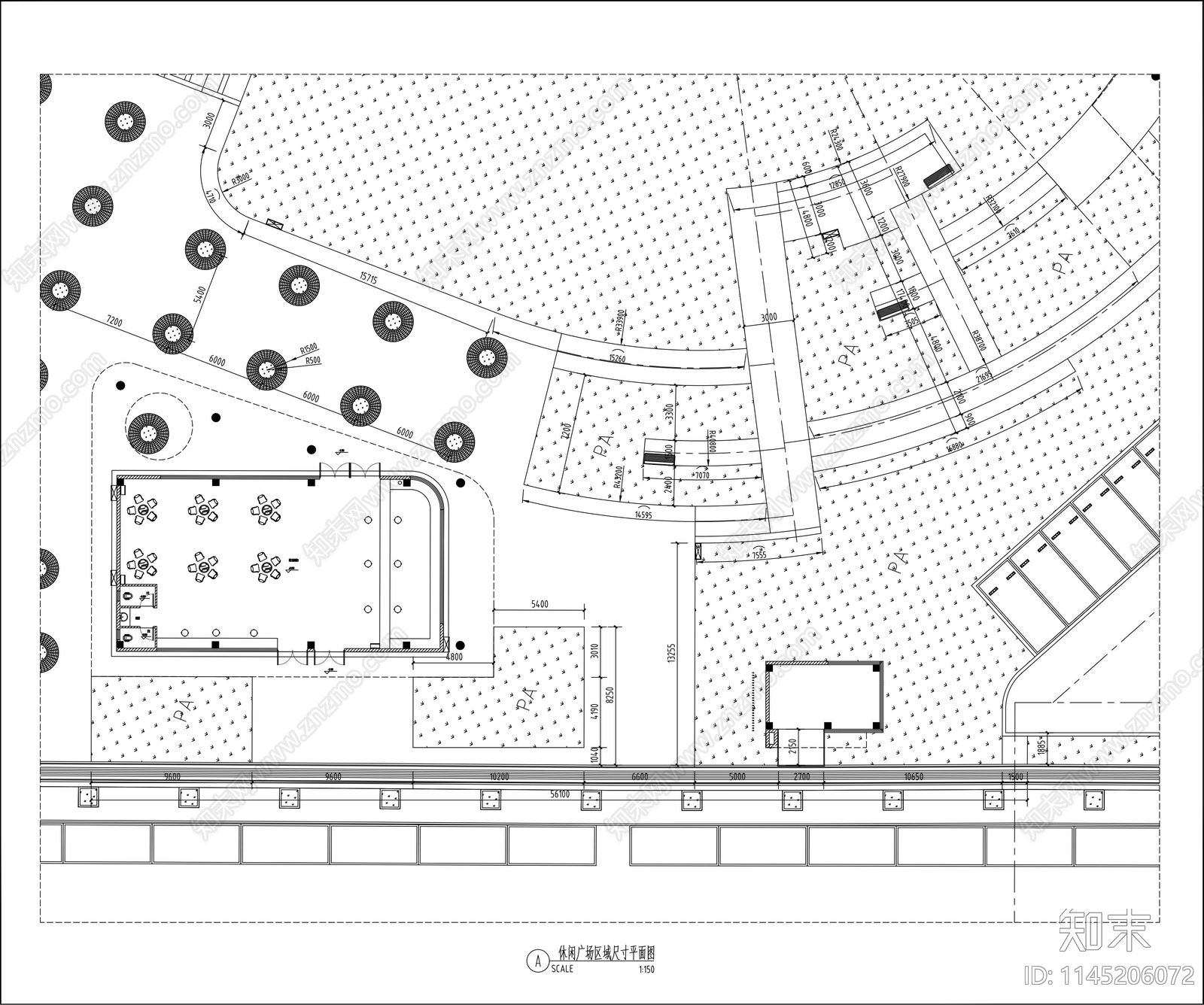 休闲广场区域景观详图cad施工图下载【ID:1145206072】