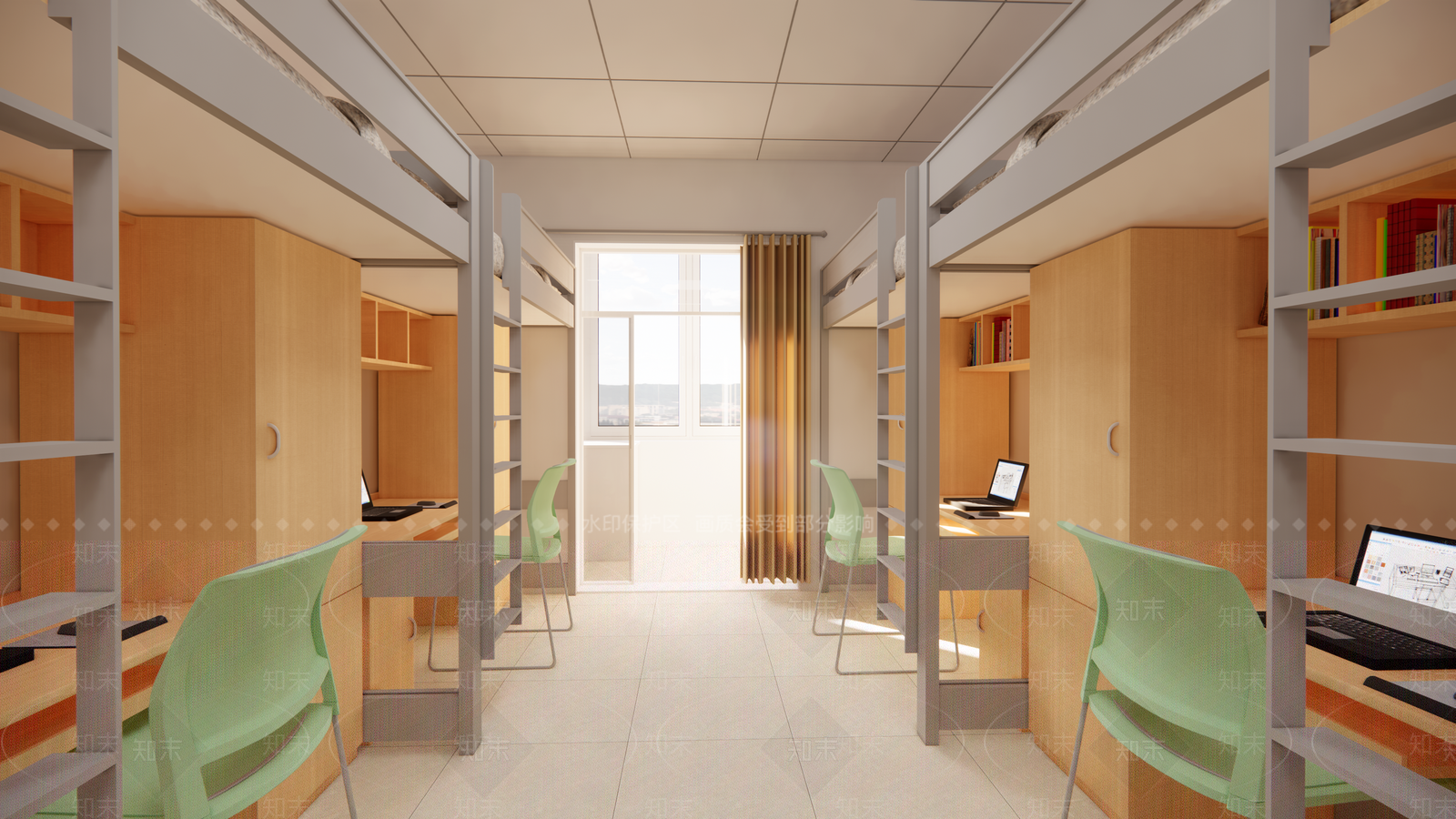 现代学校宿舍SU模型下载【ID:1145492404】