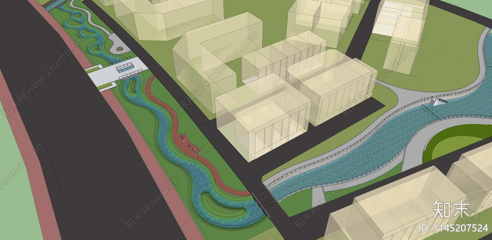 现代口袋公园SU模型下载【ID:1145207524】