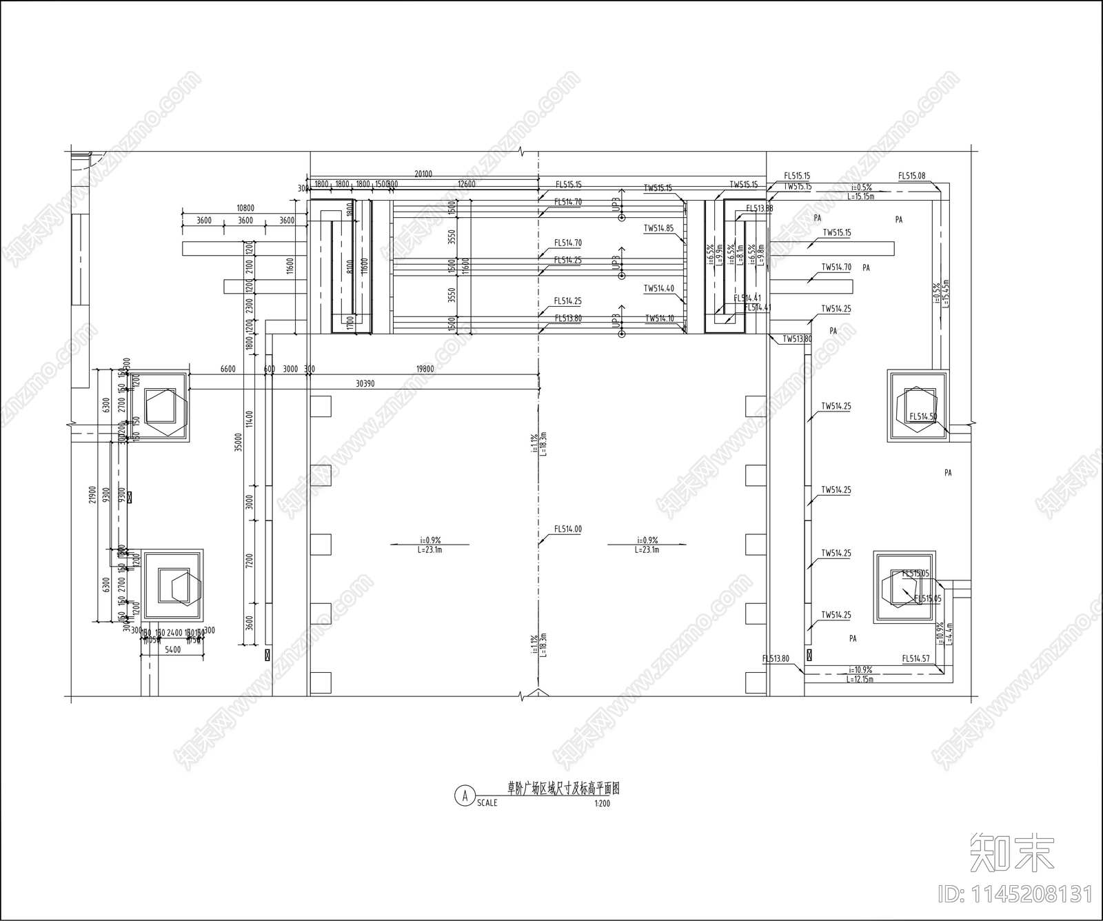 草阶广场景观平面详图cad施工图下载【ID:1145208131】