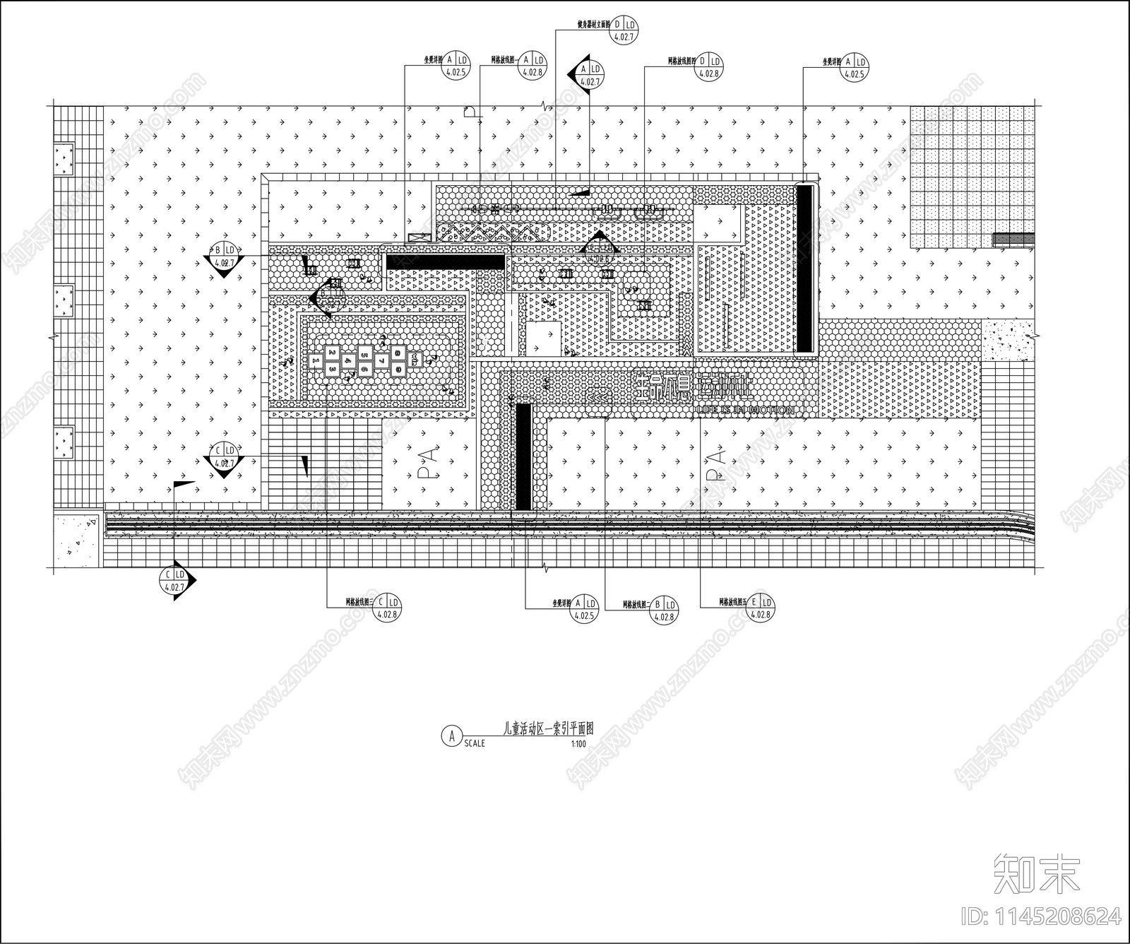 公园景观儿童活动区详图cad施工图下载【ID:1145208624】