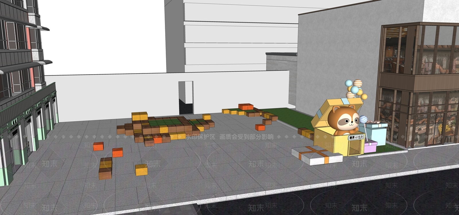 现代口袋公园SU模型下载【ID:1145210536】