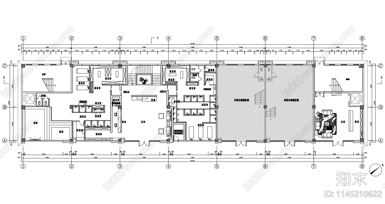 洗浴中心室内cad施工图下载【ID:1145210622】