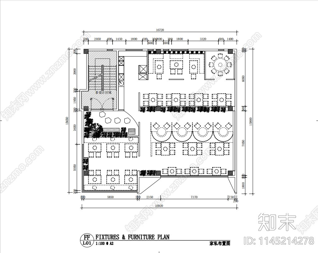 火锅店施工图cad施工图下载【ID:1145214278】