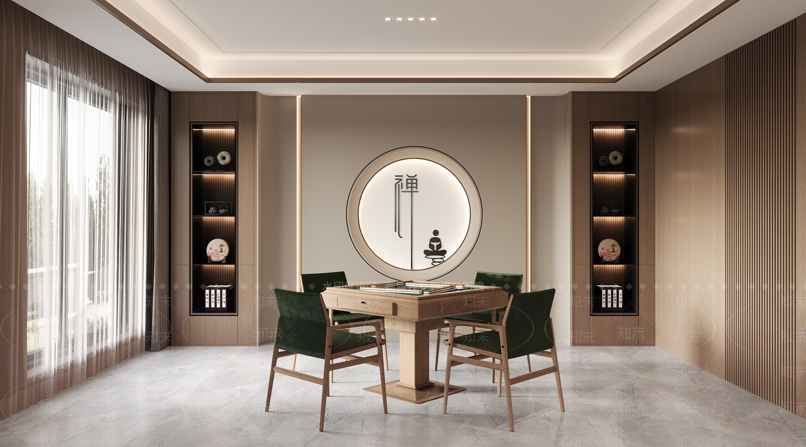 新中式家居麻将室3D模型下载【ID:1145218524】_知末3d模型网