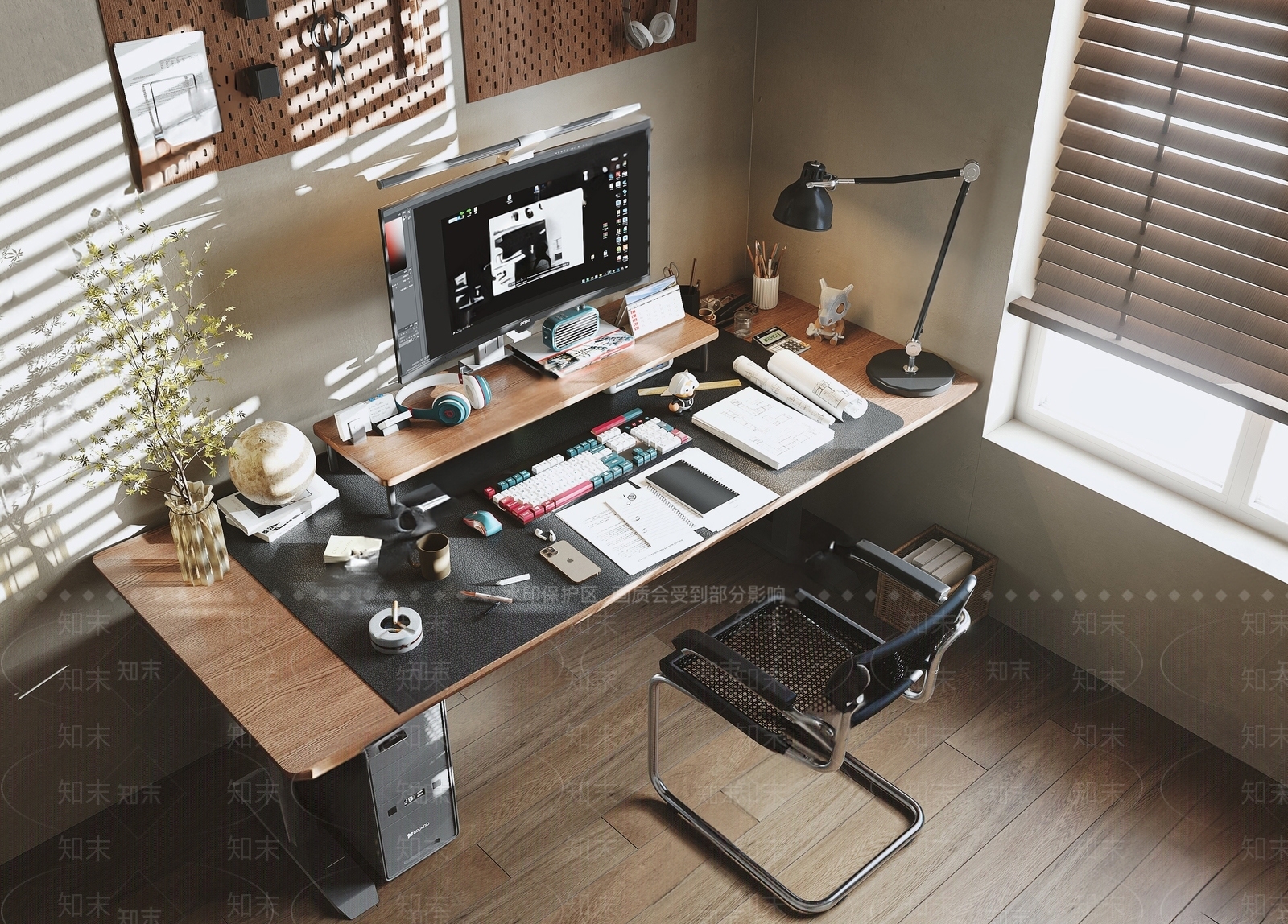 现代电脑桌SU模型下载【ID:1145218934】