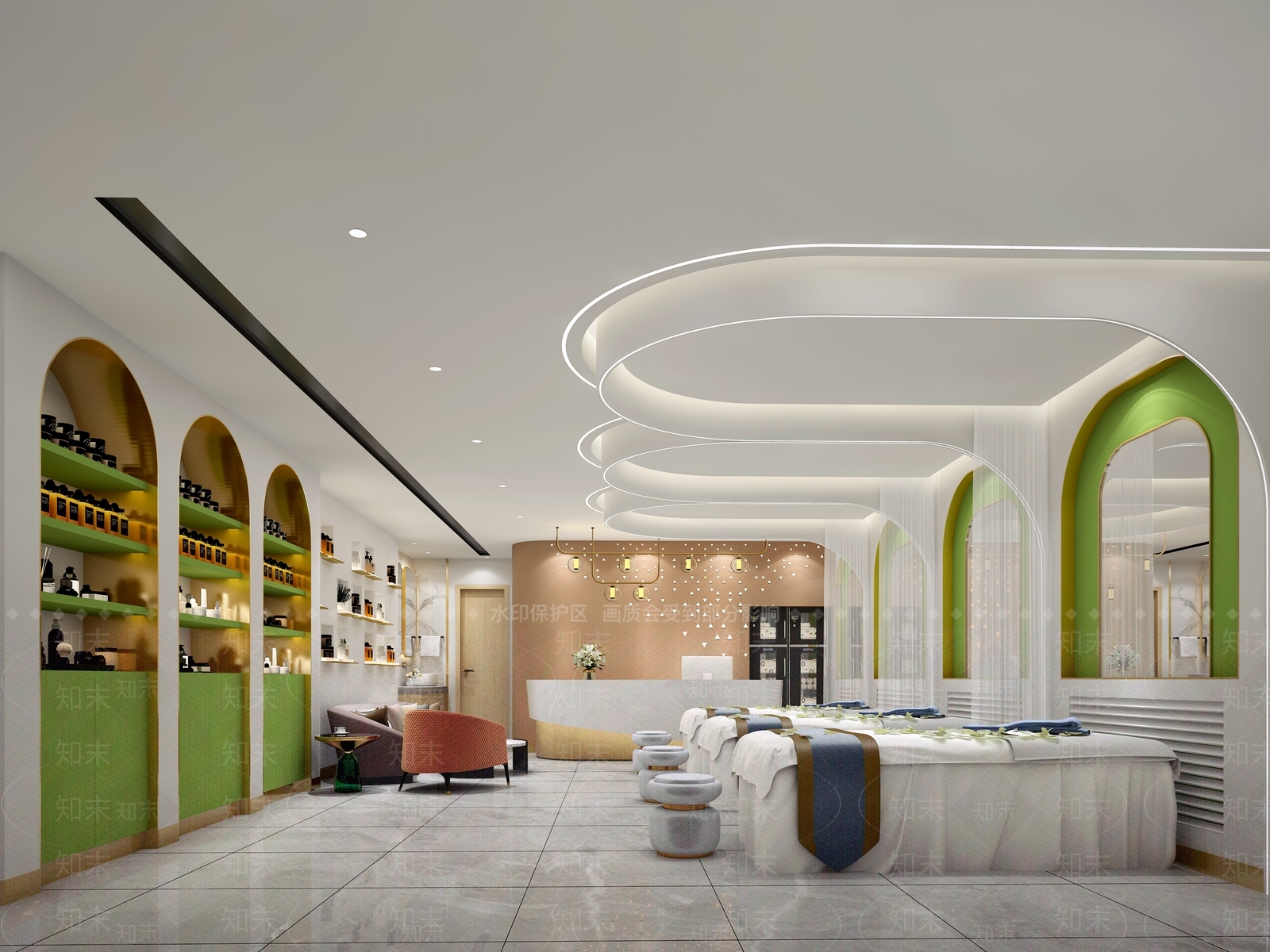 现代美容SPA店3D模型下载【ID:1145222662】