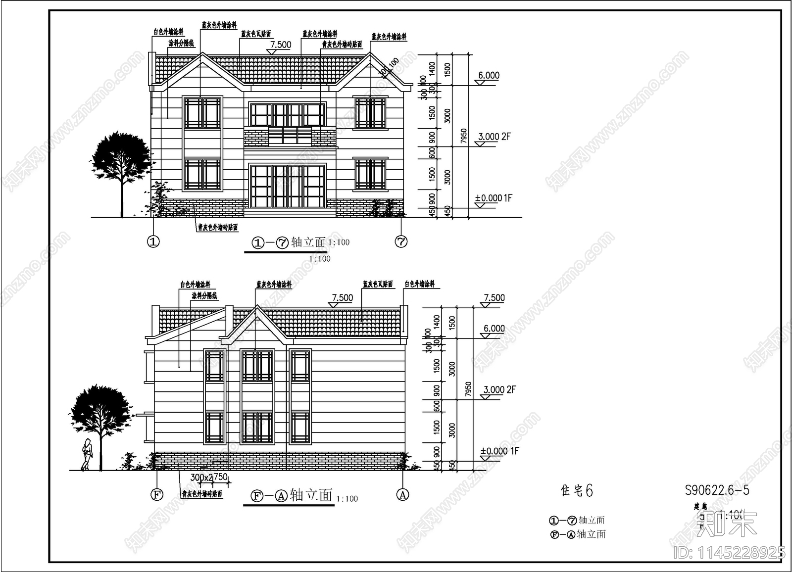 自建别墅建筑cad施工图下载【ID:1145228925】