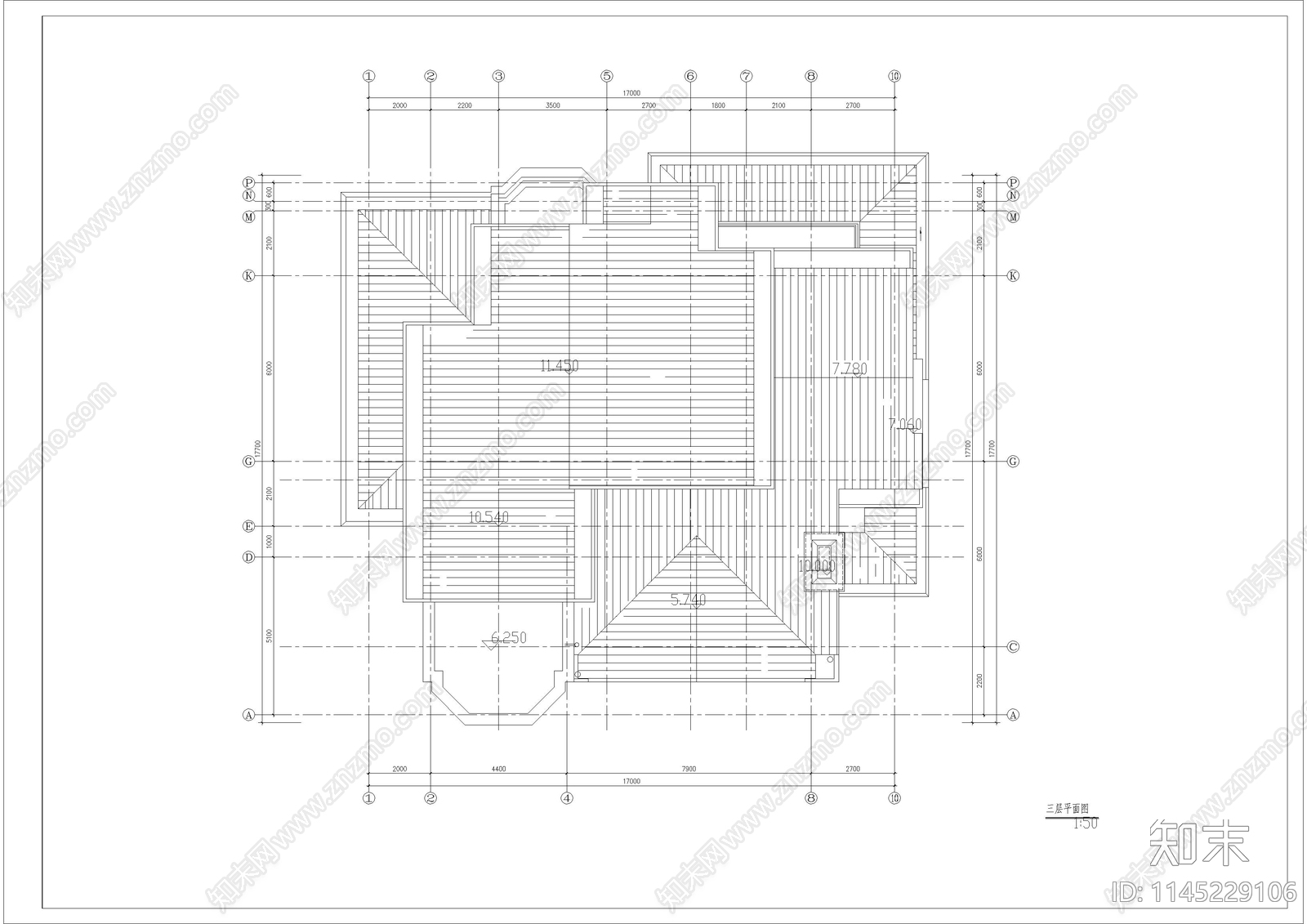 欧式高档别墅建筑cad施工图下载【ID:1145229106】