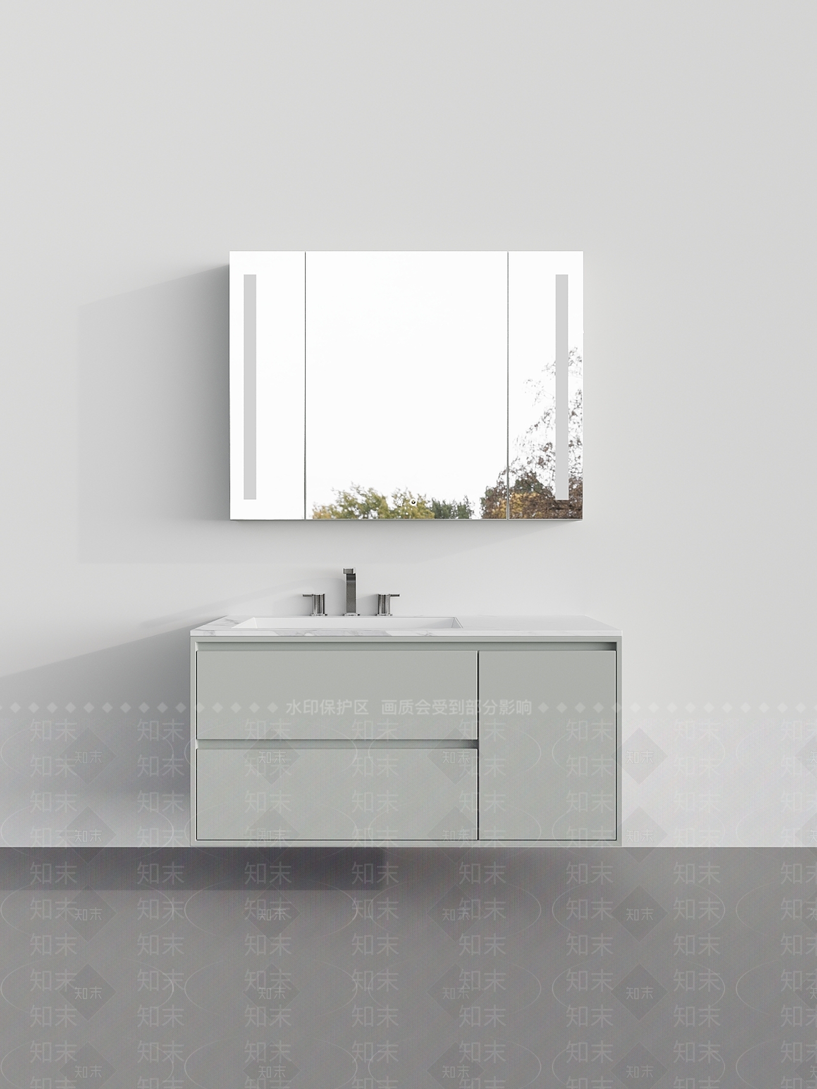现代浴室柜3D模型下载【ID:1145229671】