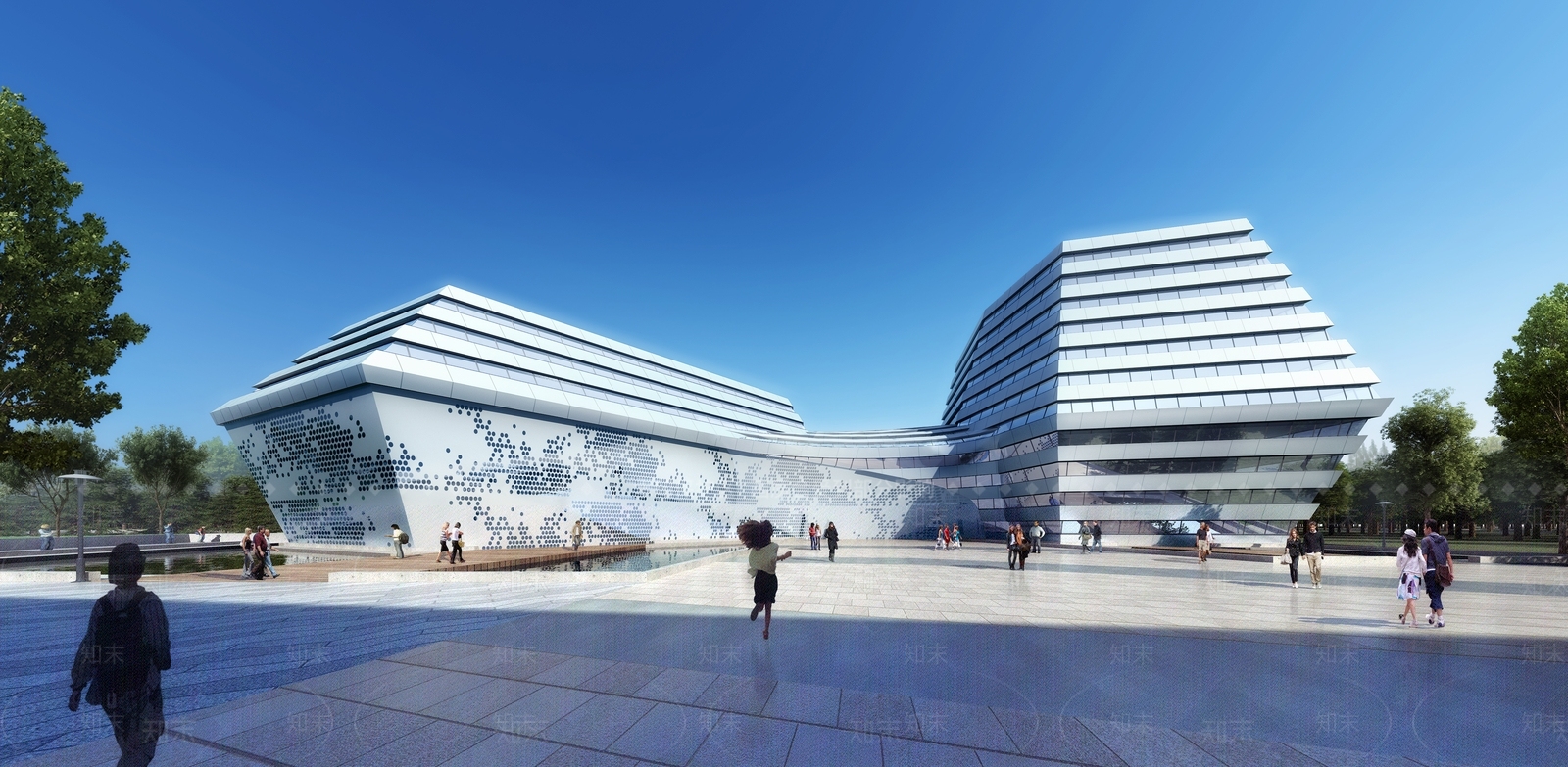 现代滨海展览馆建筑SU模型下载【ID:1145230152】