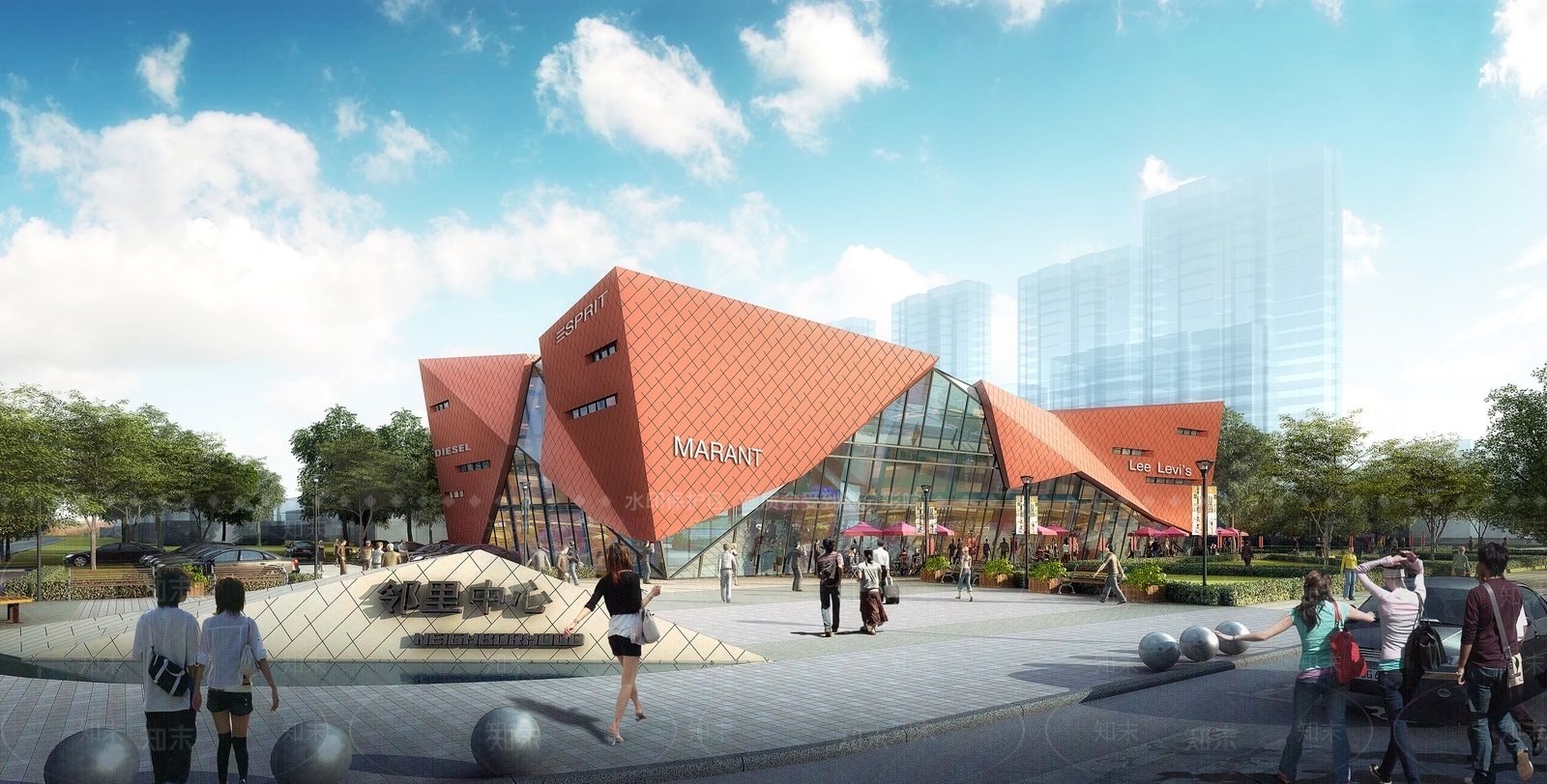 现代异形红砖展览馆建筑SU模型下载【ID:1145230605】