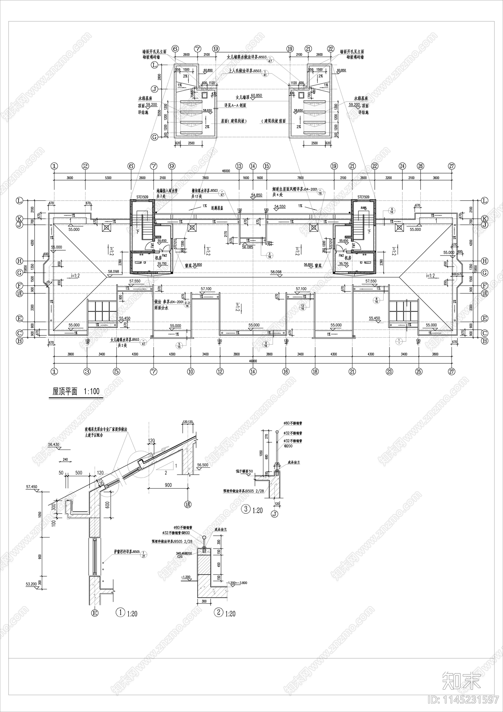 高层住宅楼全套建筑cad施工图下载【ID:1145231597】