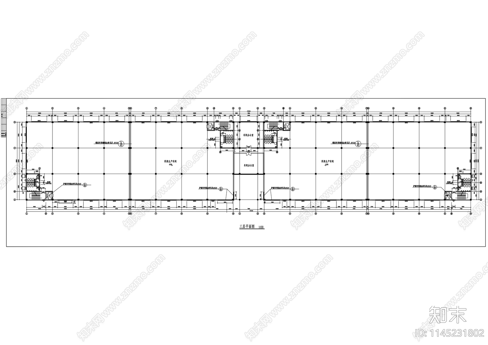 厂房建筑cad施工图下载【ID:1145231802】