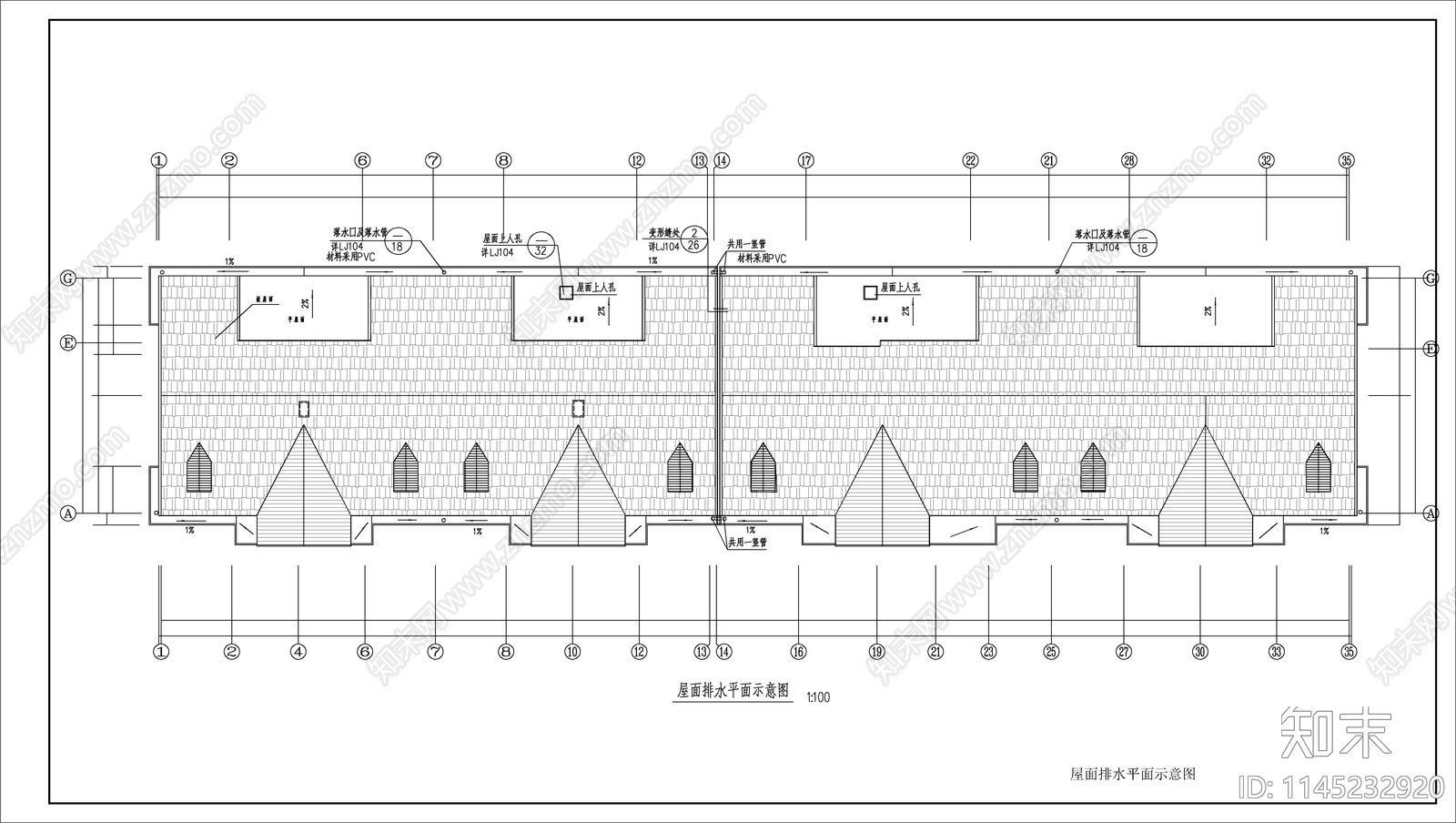 宿舍楼建筑cad施工图下载【ID:1145232920】