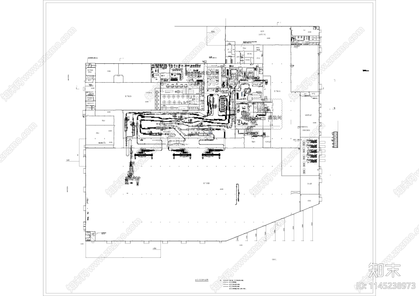 33套工厂车间布局生产线布置图cad施工图下载【ID:1145238973】