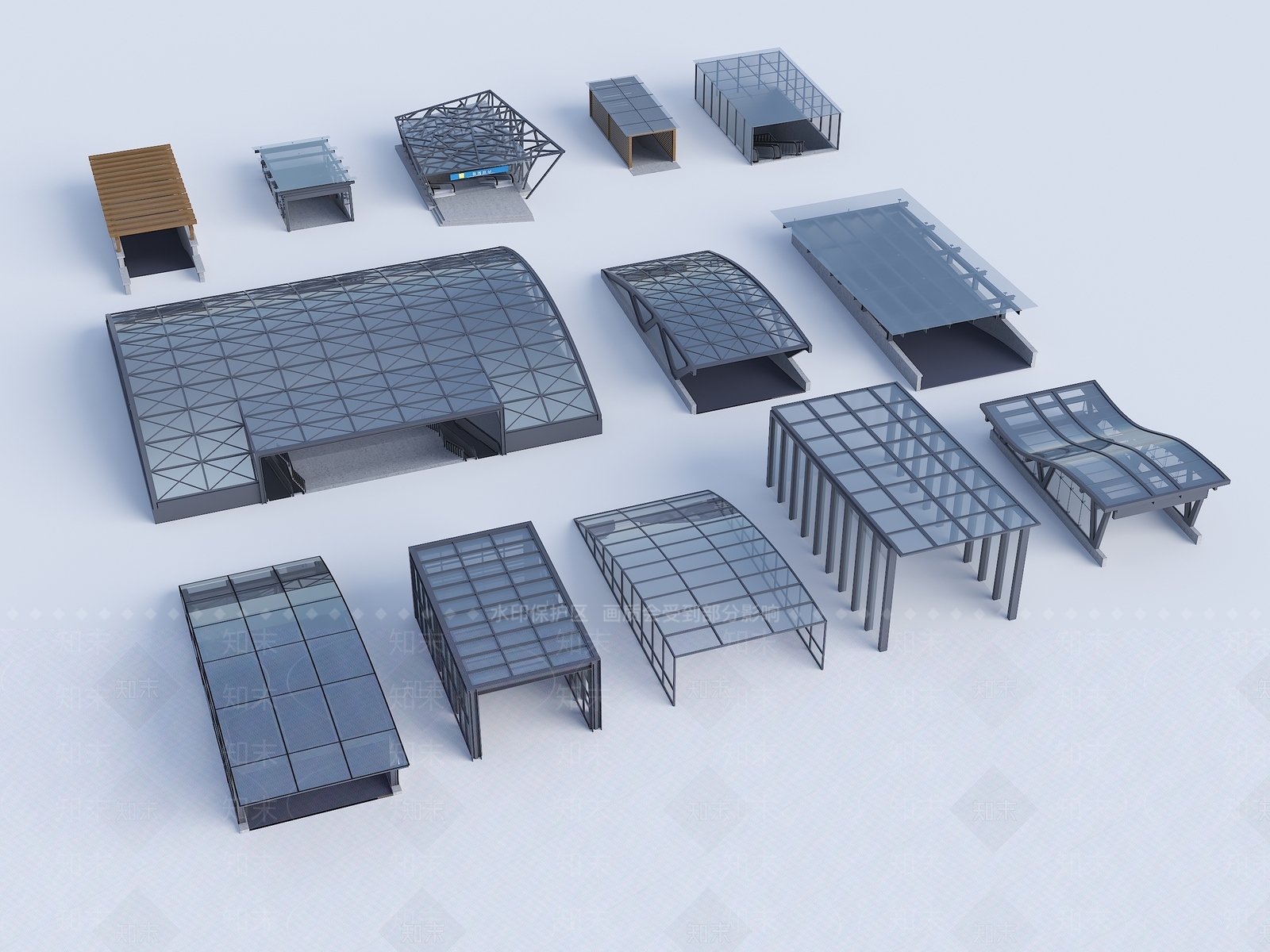 现代地下停车库入口SU模型下载【ID:1145247896】