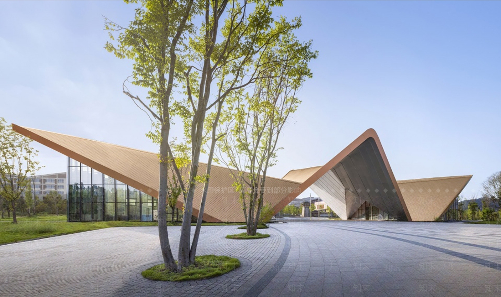 现代展览馆建筑SU模型下载【ID:1145251160】