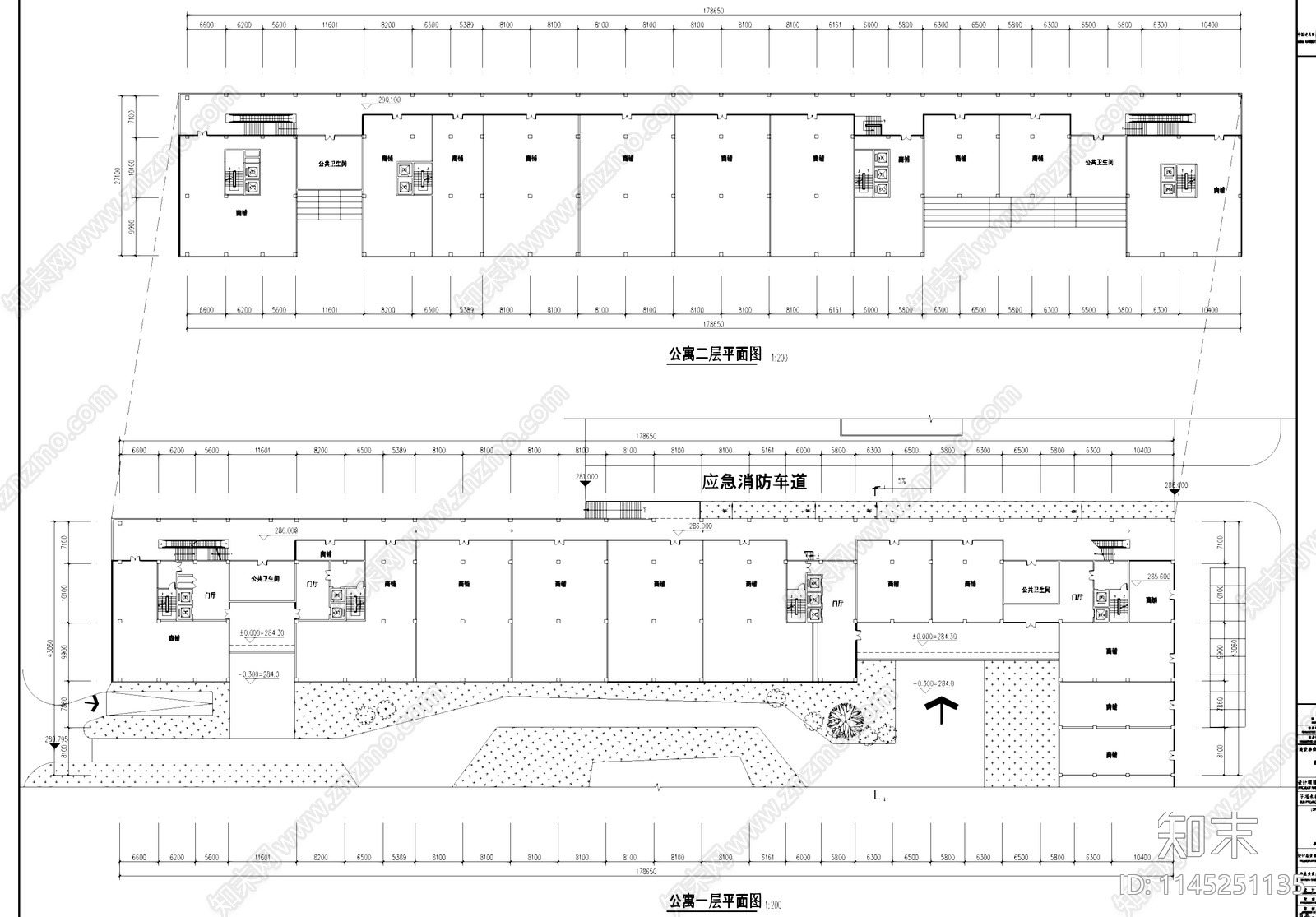 瑞祥商贸城高层公寓住宅楼建筑施工图下载【ID:1145251135】