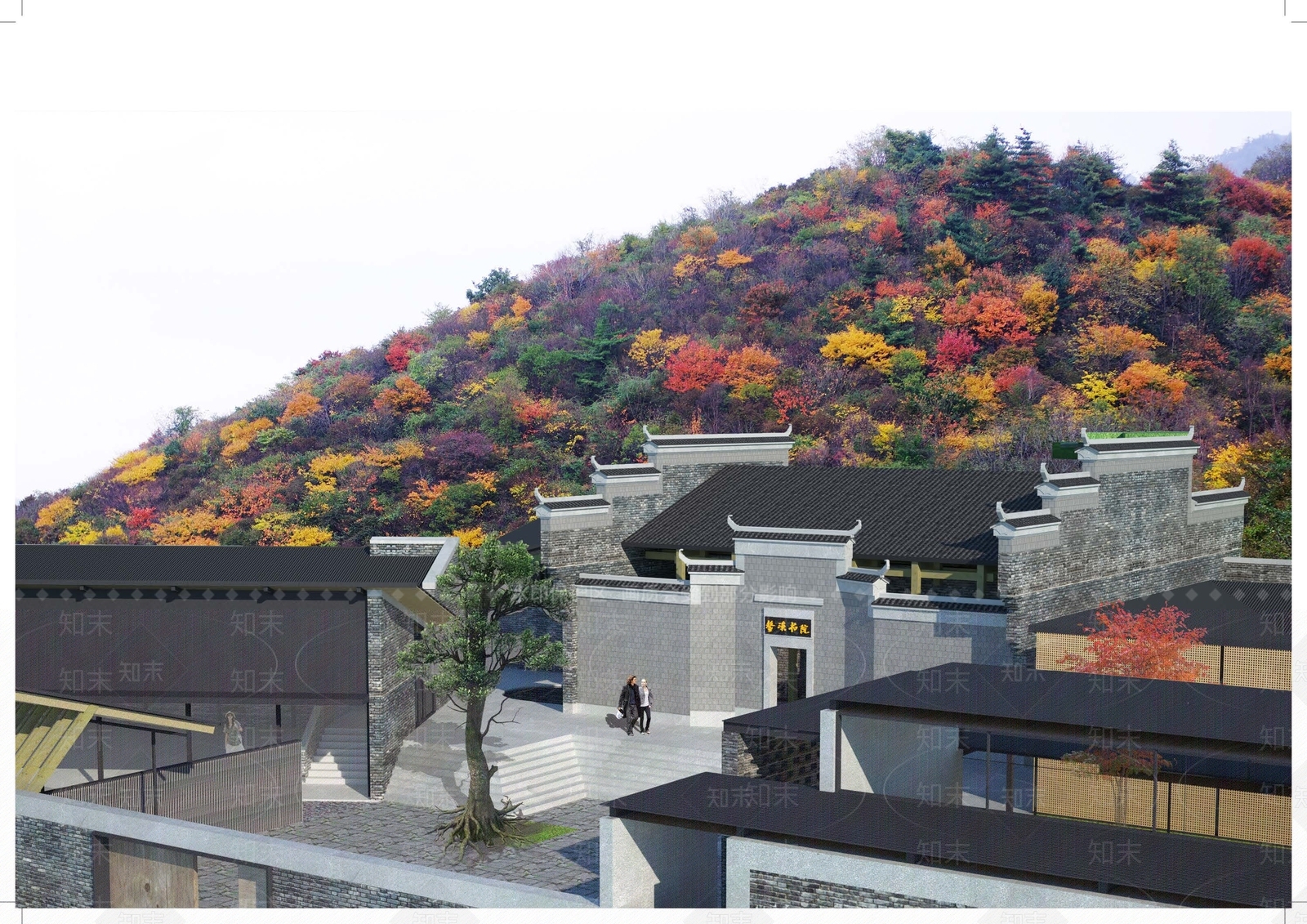 新中式山林书院SU模型下载【ID:1145252897】