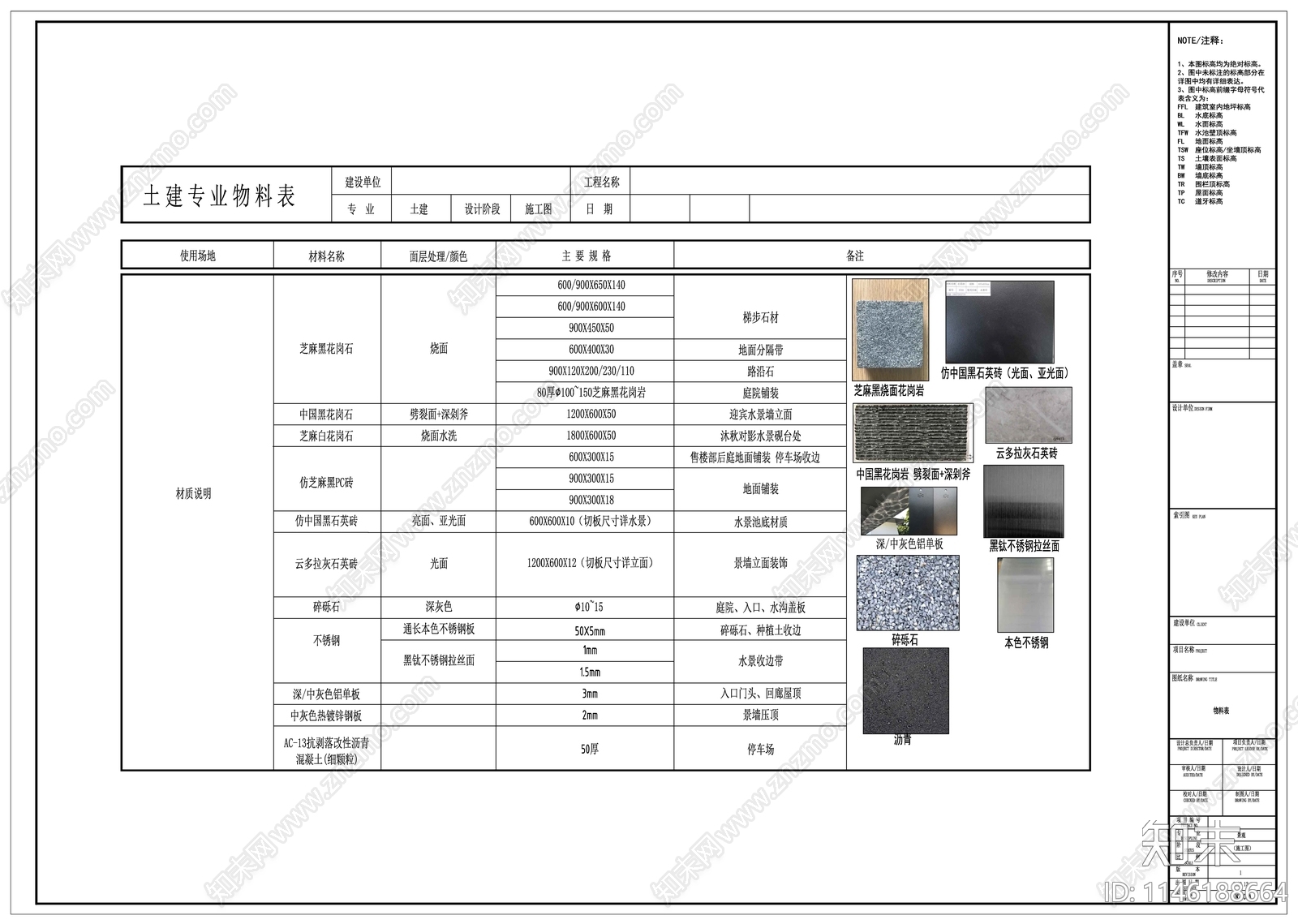 土建物料表施工图下载【ID:1146188664】