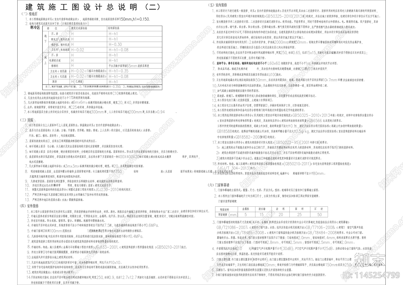 别墅建筑说明施工图下载【ID:1145254799】