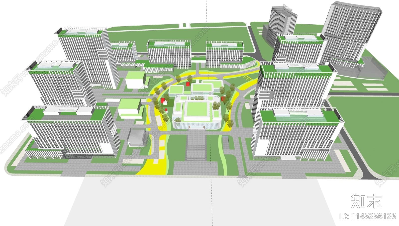 现代产业园SU模型下载【ID:1145256126】