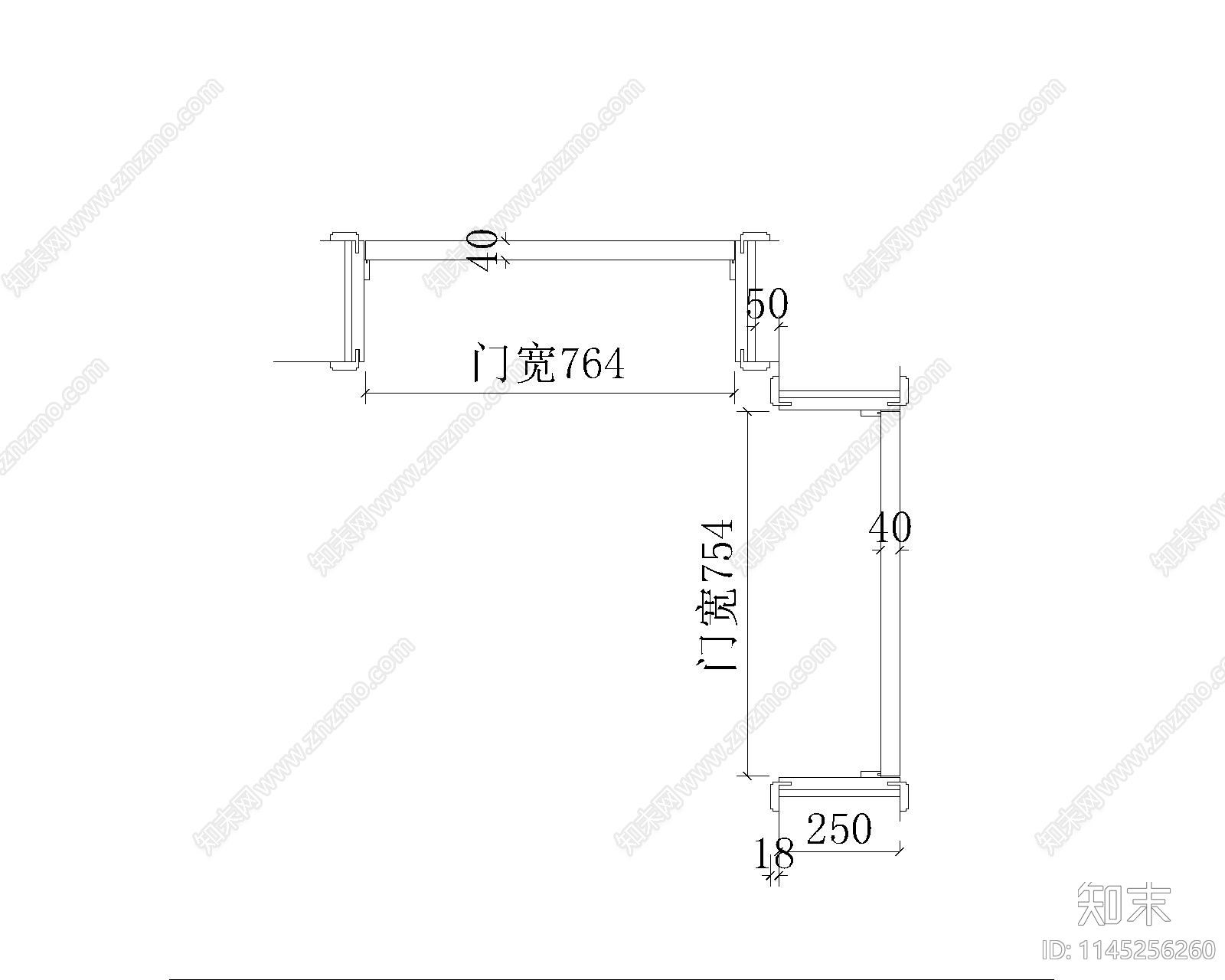 套装上亮门CADcad施工图下载【ID:1145256260】